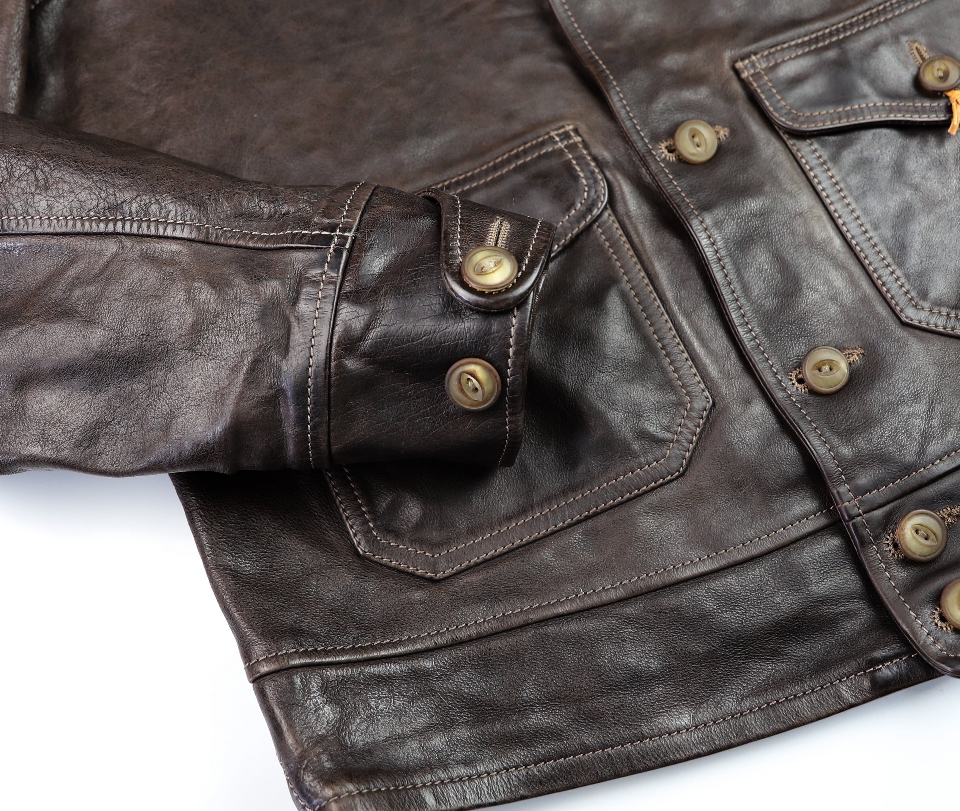 Thedi Markos Button-Up Shawl Collar Jacket, size XL, Espresso Buffalo