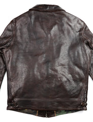 Thedi Markos Zip-Up Shawl Collar Jacket, size 2XL, Brown Canneto Cowhide