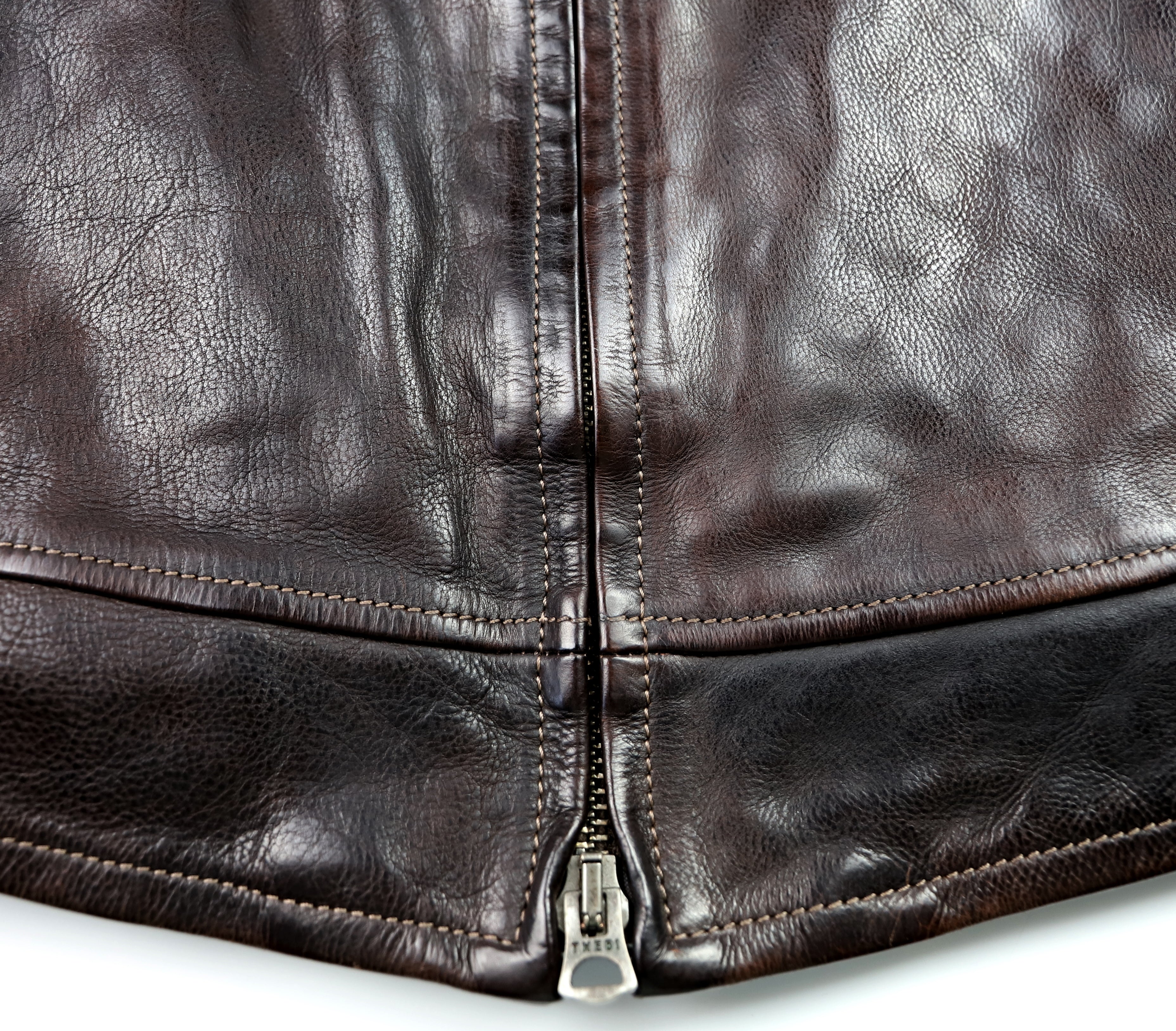 Thedi Markos Zip-Up Shawl Collar Jacket, size 2XL, Brown Canneto Cowhide