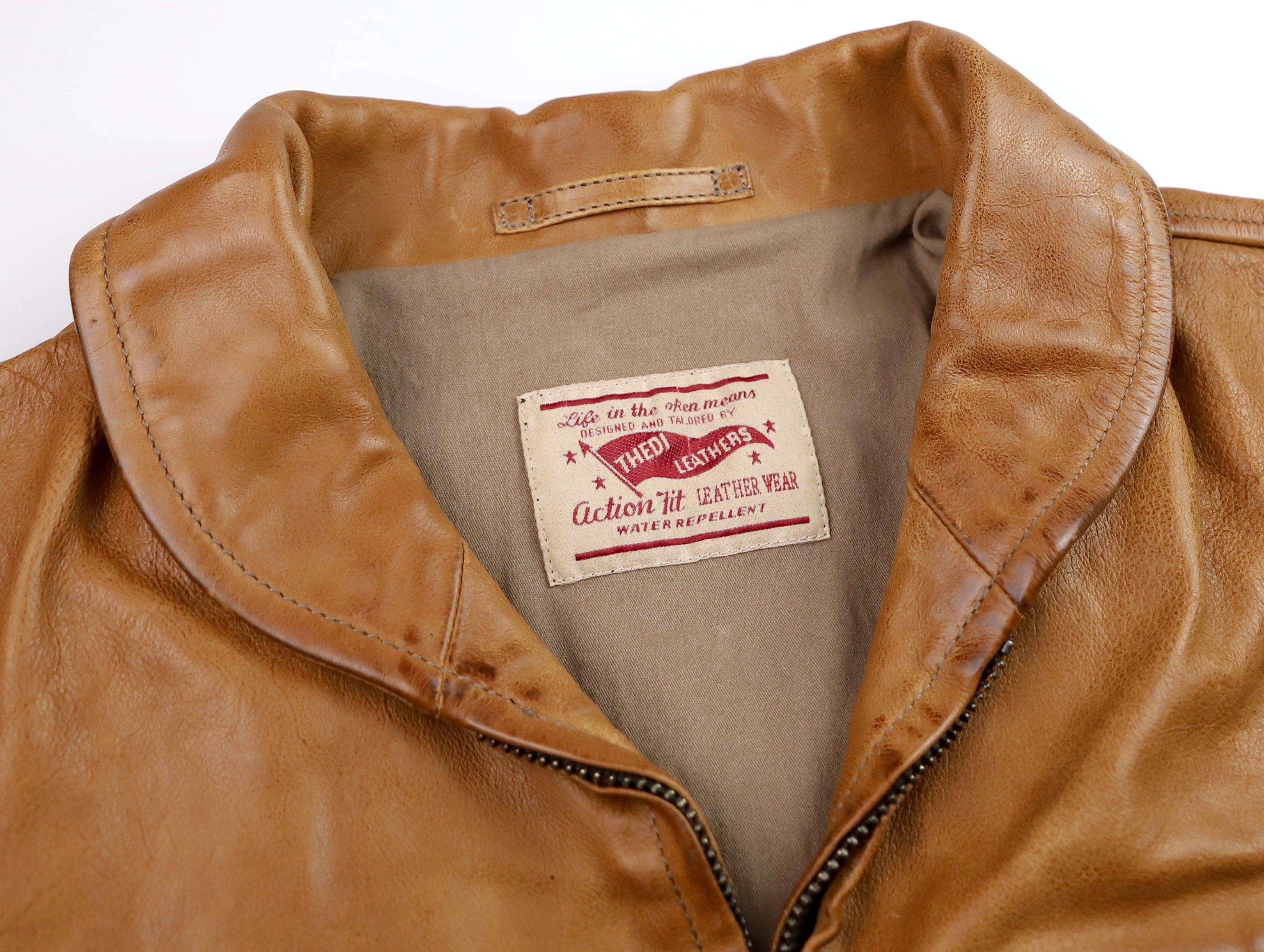 Thedi Markos Zip-Up Shawl Collar Jacket, size XXL, Cuoio Buffalo