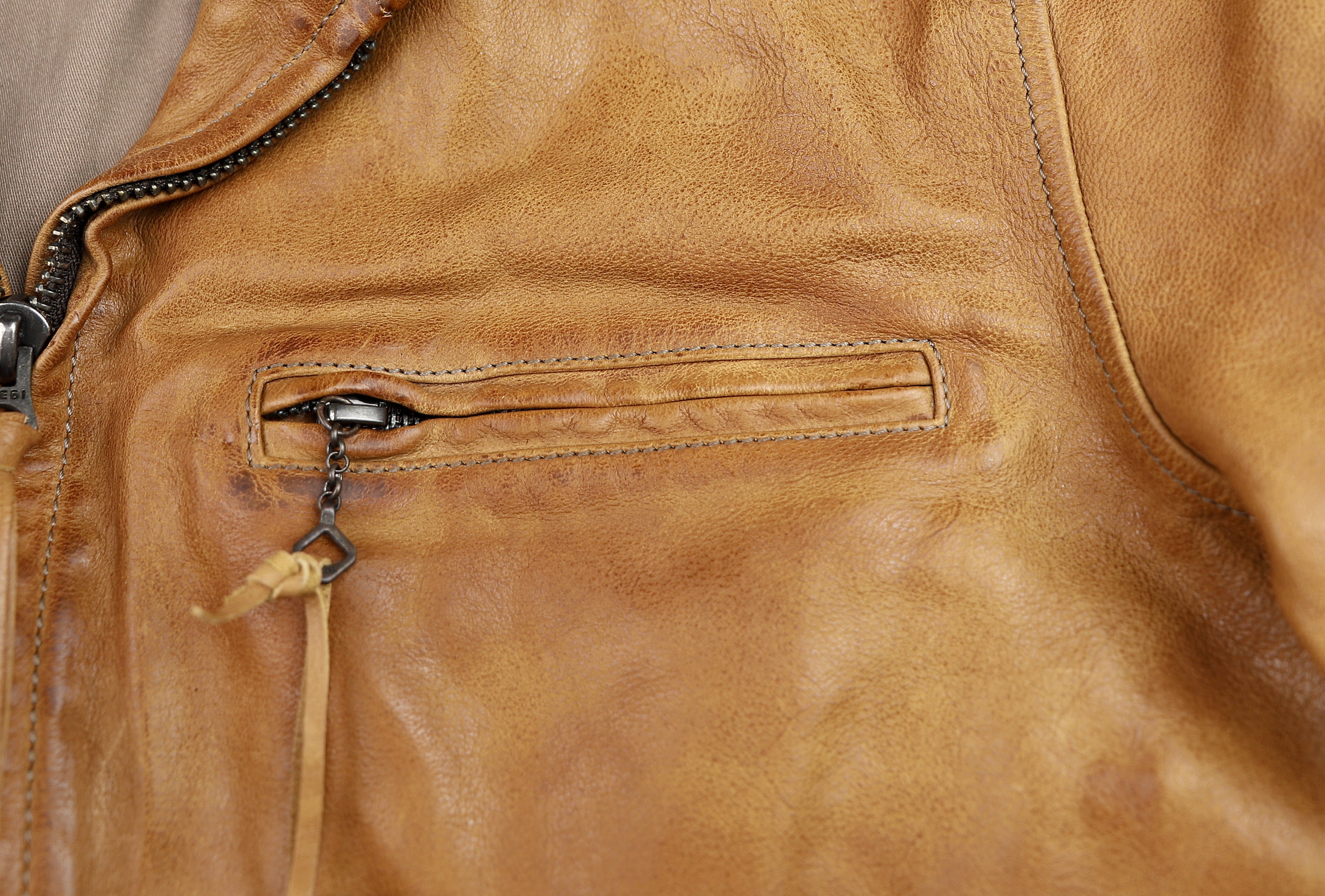 Thedi Markos Zip-Up Shawl Collar Jacket, size XXL, Cuoio Buffalo