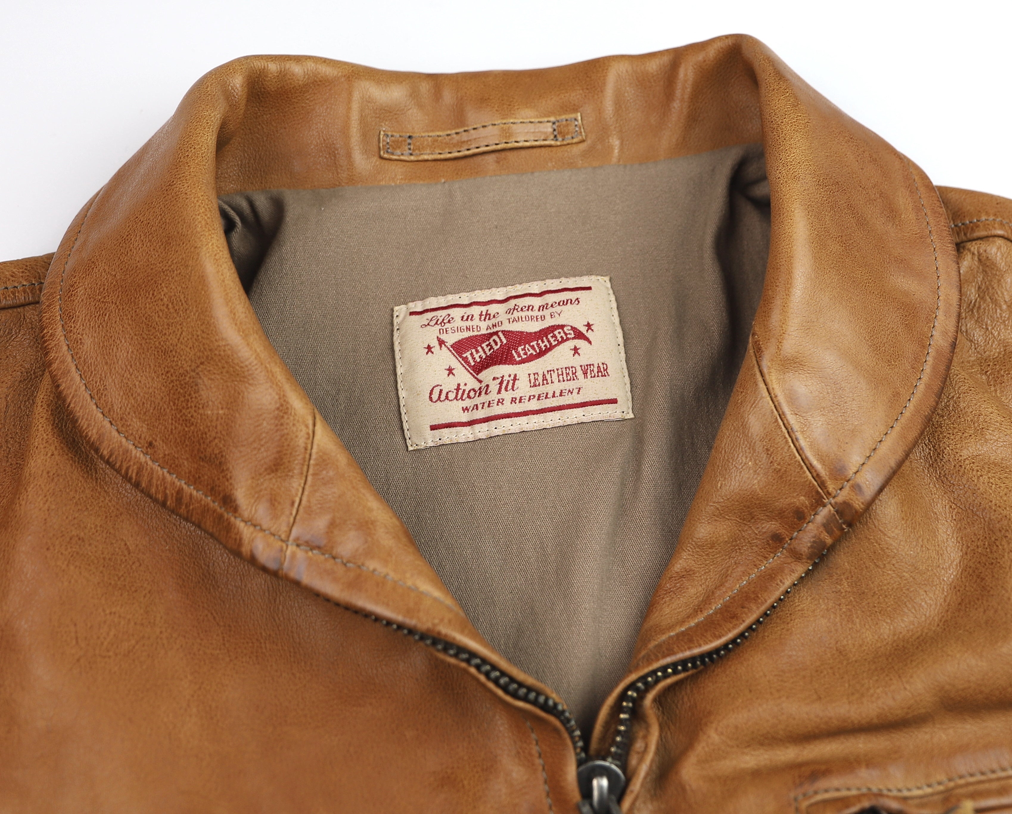 Thedi Markos Zip-Up Shawl Collar Jacket, size XXL, Cuoio Buffalo