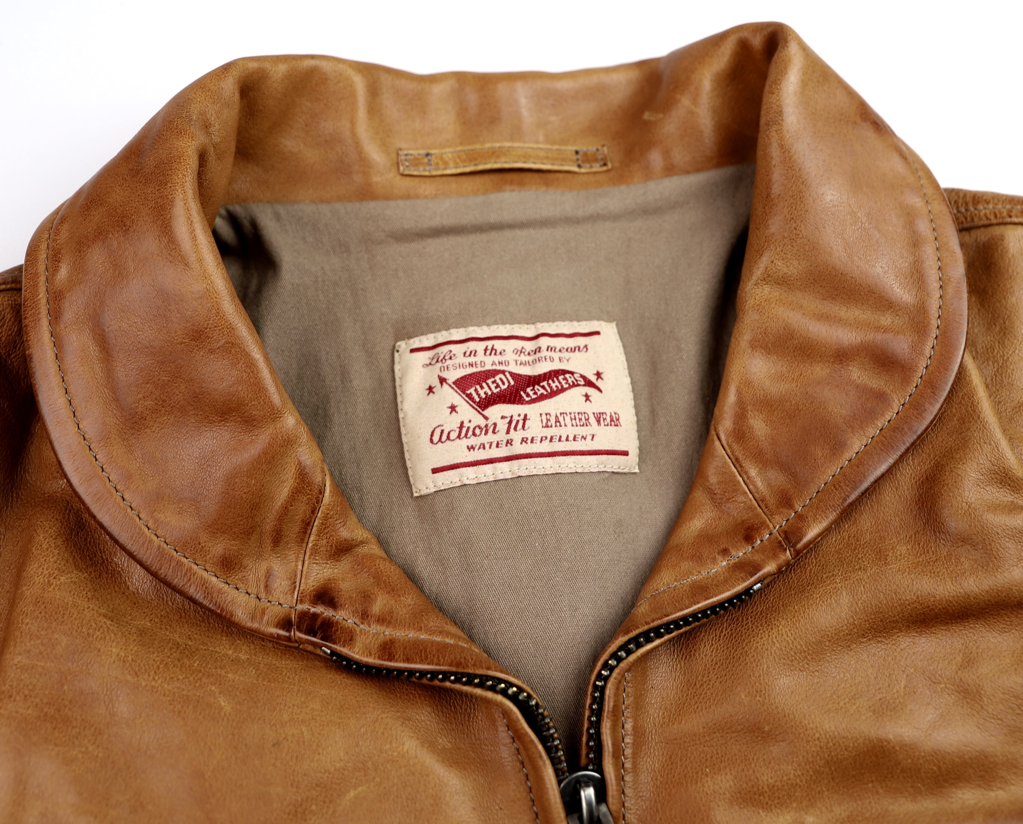 Thedi Markos Zip-Up Shawl Collar Jacket, size 3XL, Cuoio Buffalo