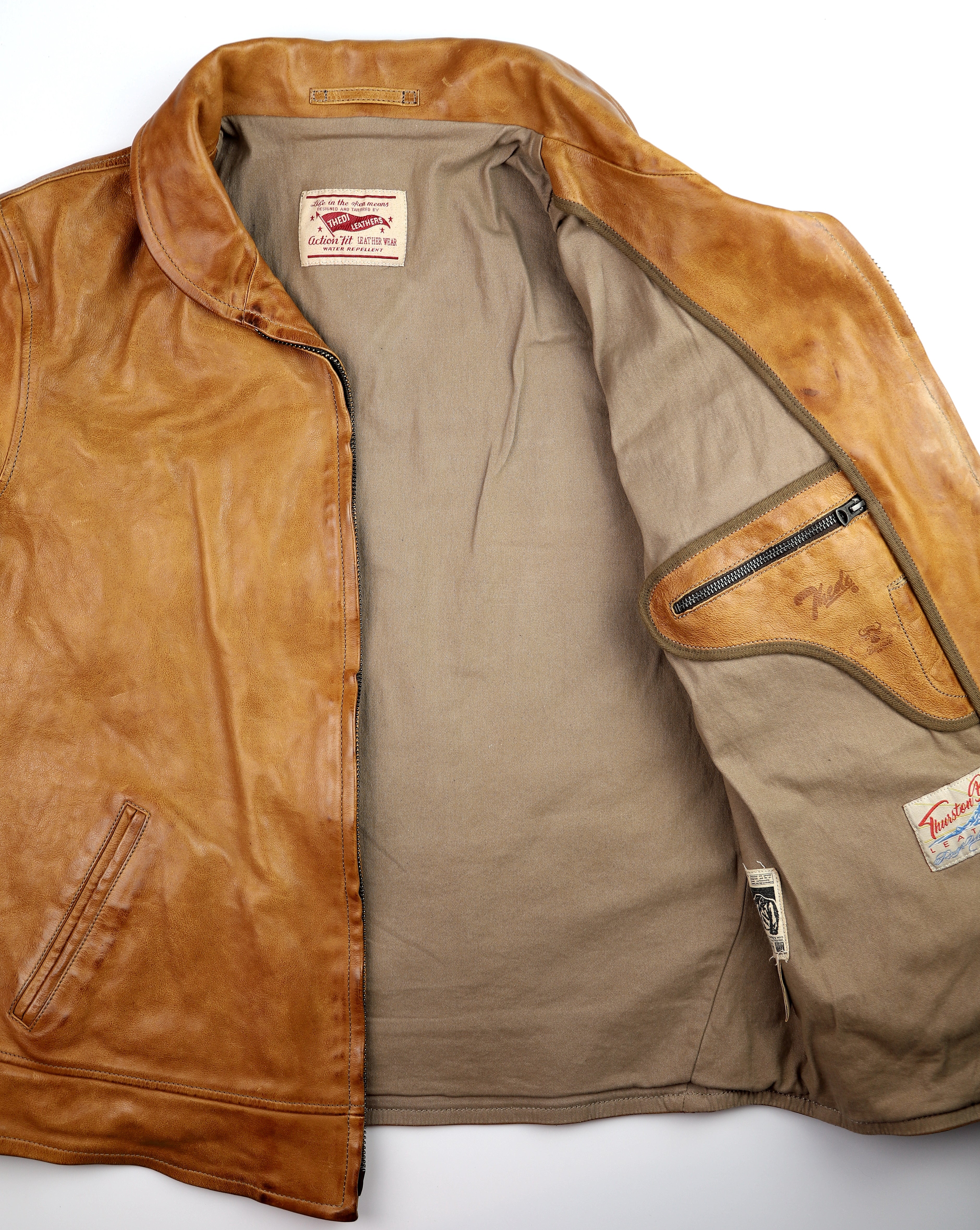 Thedi Markos Zip-Up Shawl Collar Jacket, size 3XL, Cuoio Buffalo