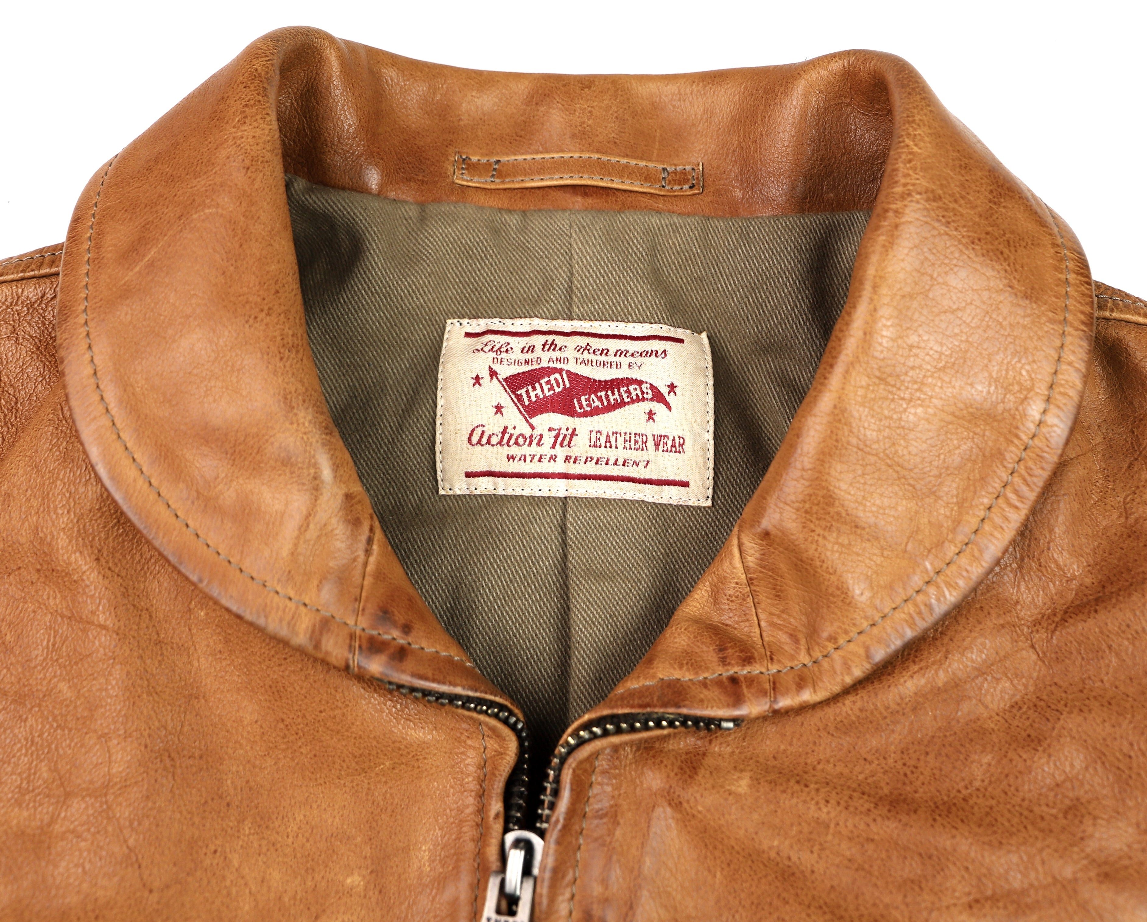 Thedi Markos Zip-Up Shawl Collar Jacket, size 3XL, Cuoio Buffalo