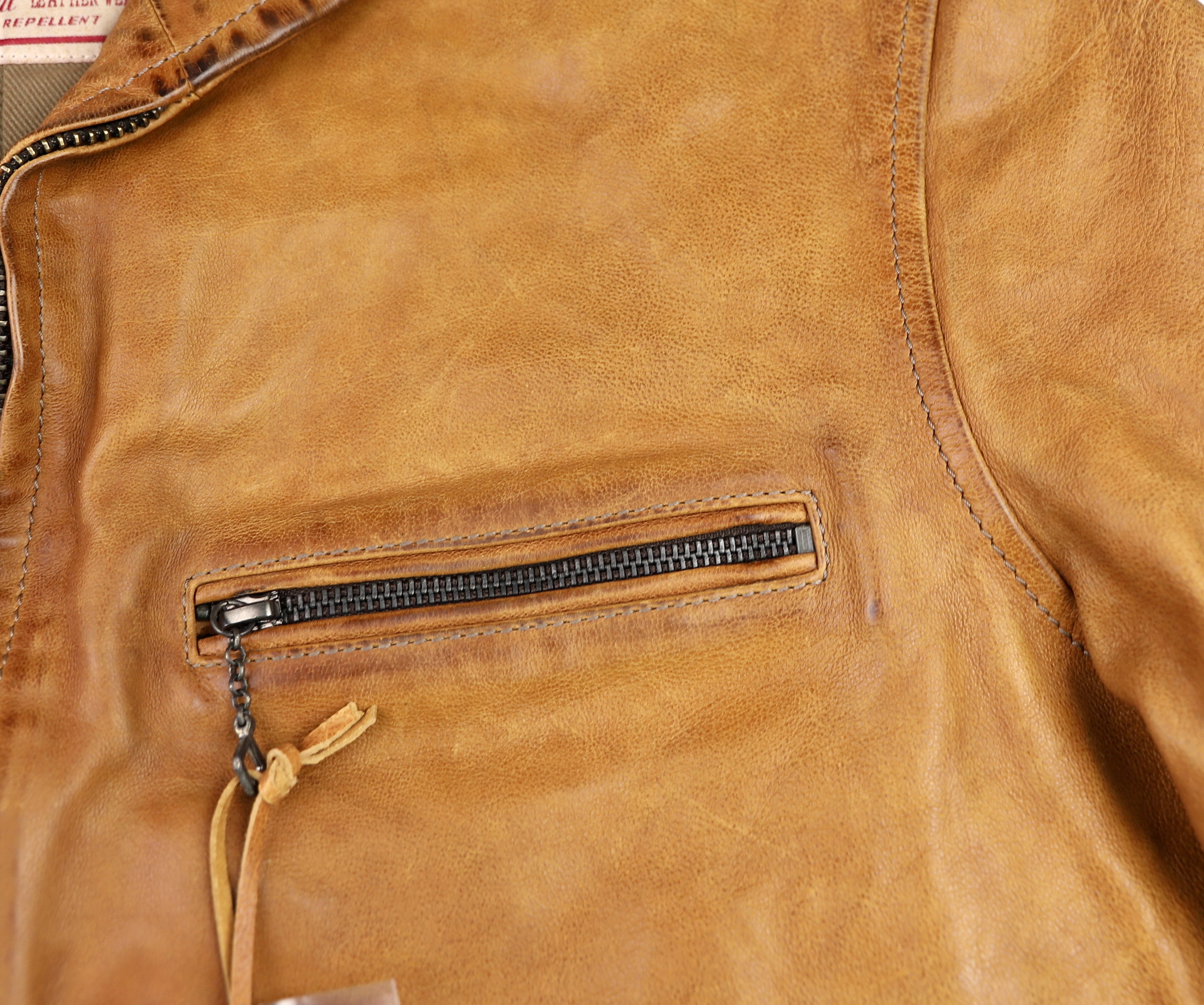 Thedi Markos Zip-Up Shawl Collar Jacket, size Large, Cuoio Buffalo