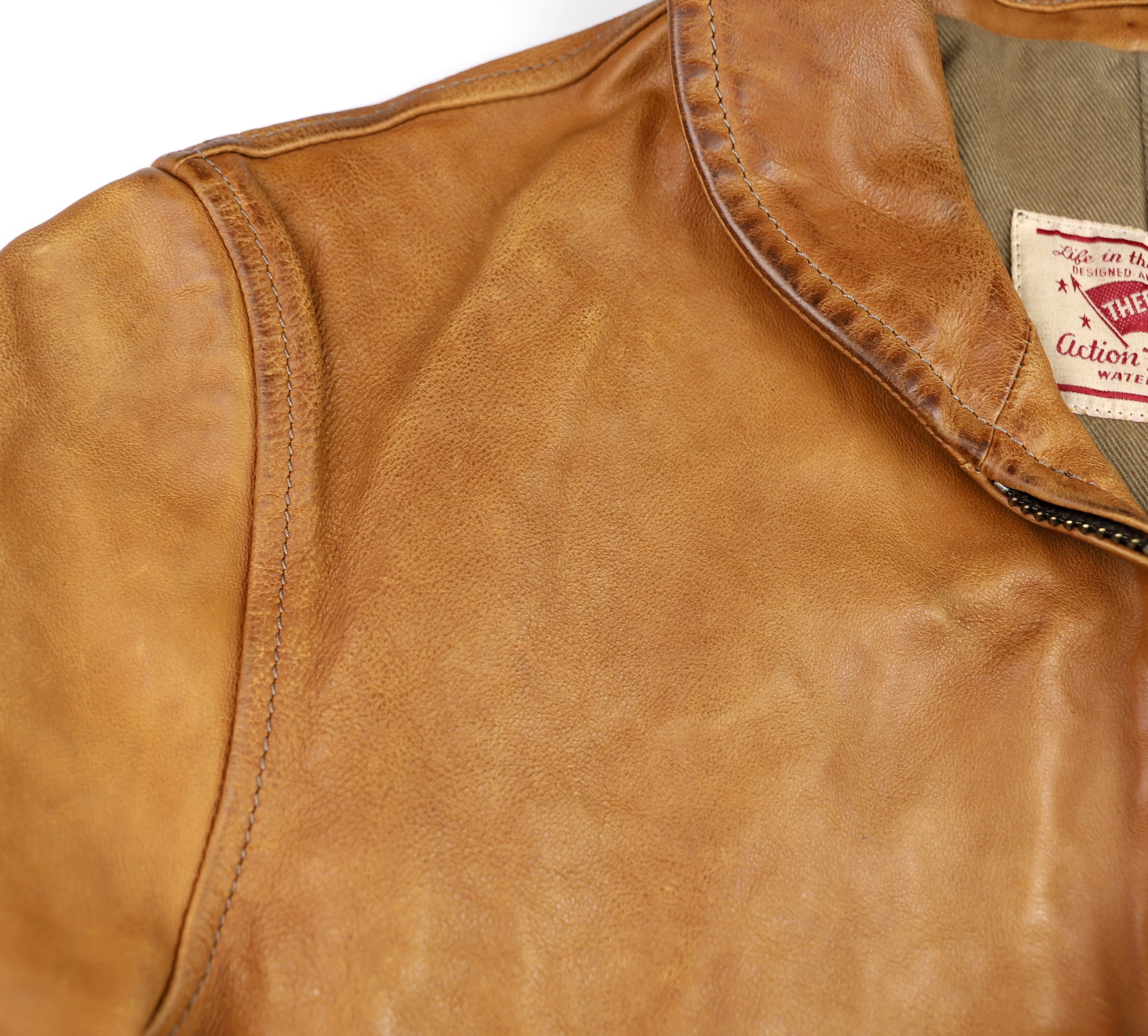 Thedi Markos Zip-Up Shawl Collar Jacket, size Large, Cuoio Buffalo