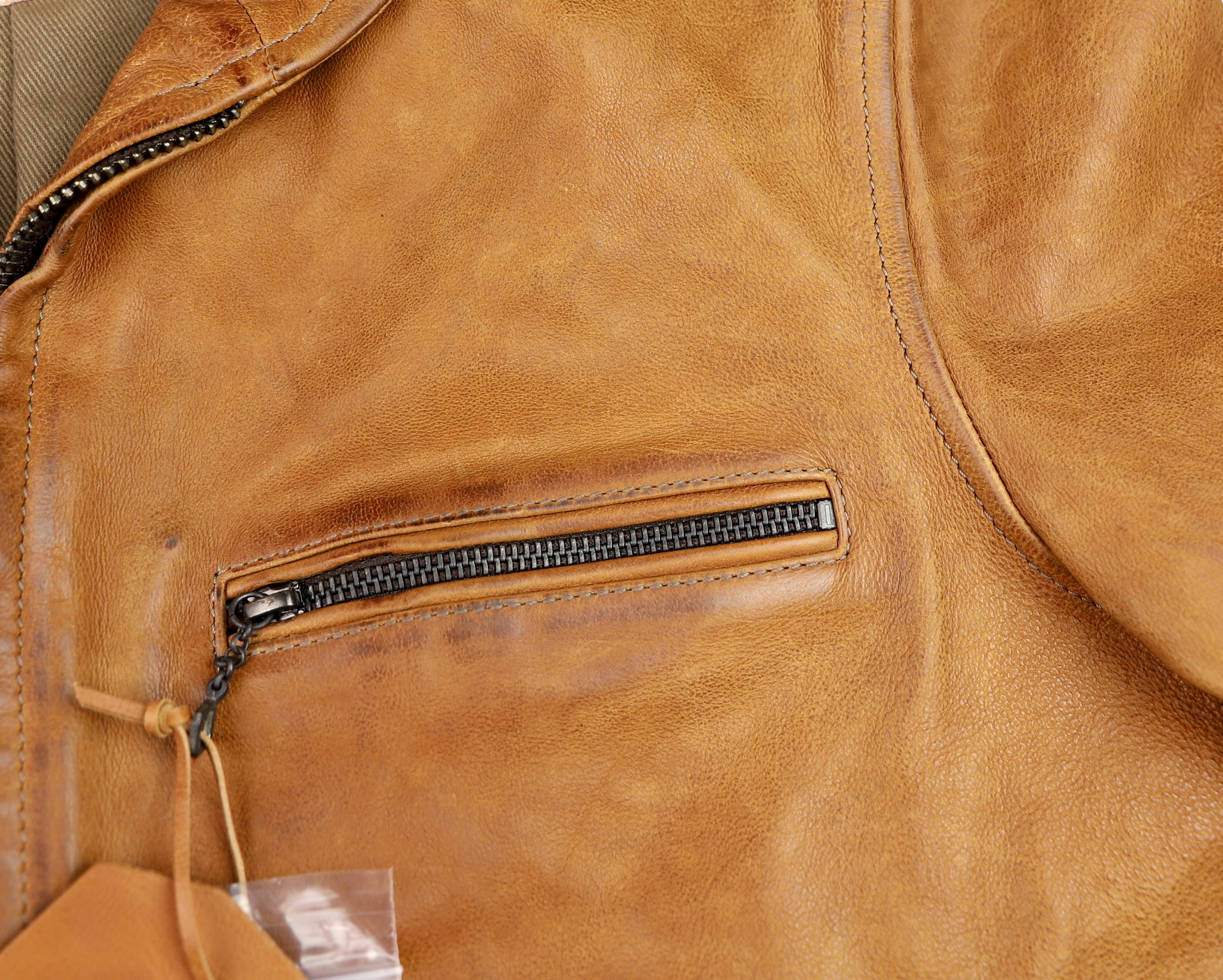 Thedi Markos Zip-Up Shawl Collar Jacket, size Medium, Cuoio Buffalo