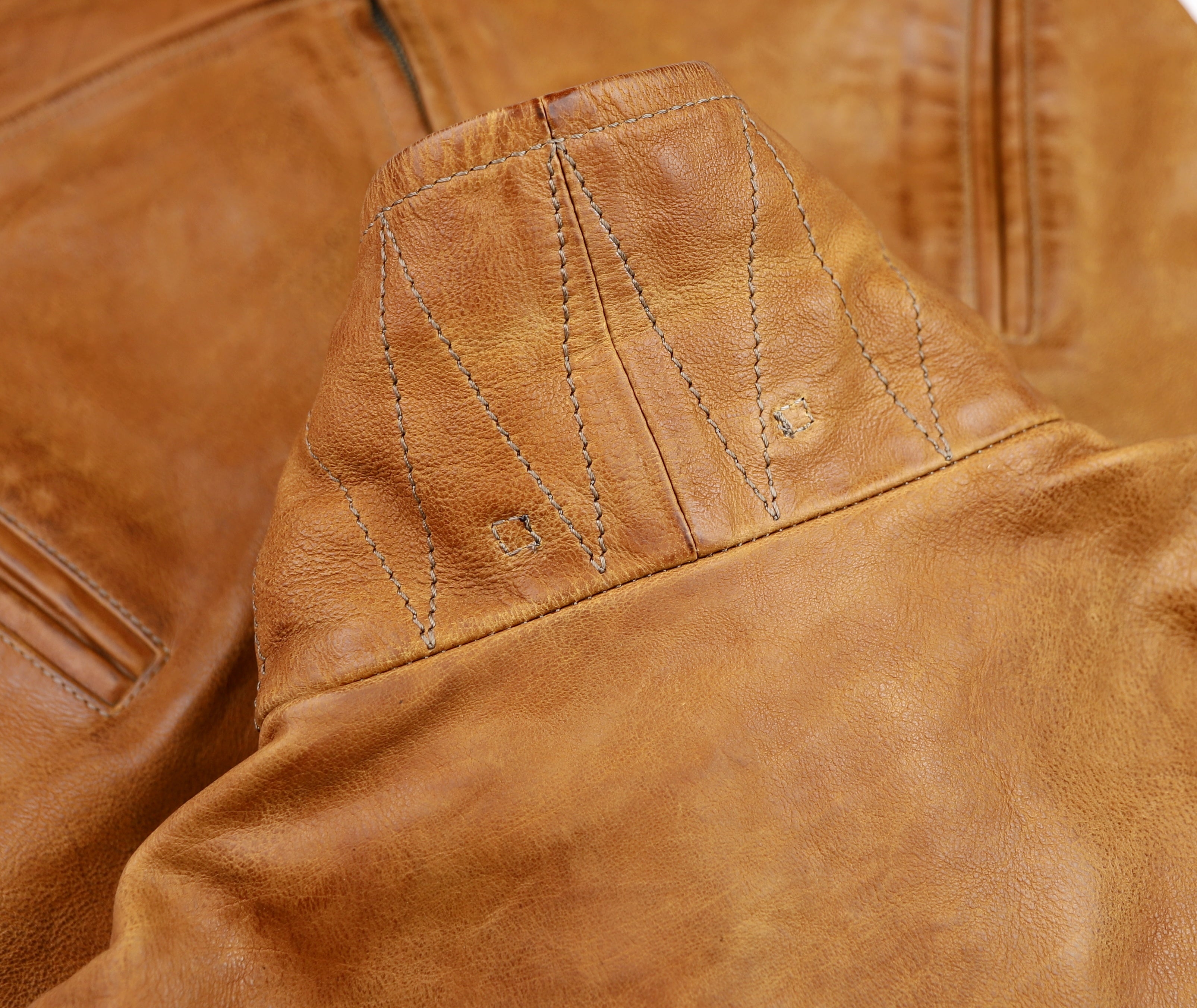 Thedi Markos Zip-Up Shawl Collar Jacket, size Medium, Cuoio Buffalo