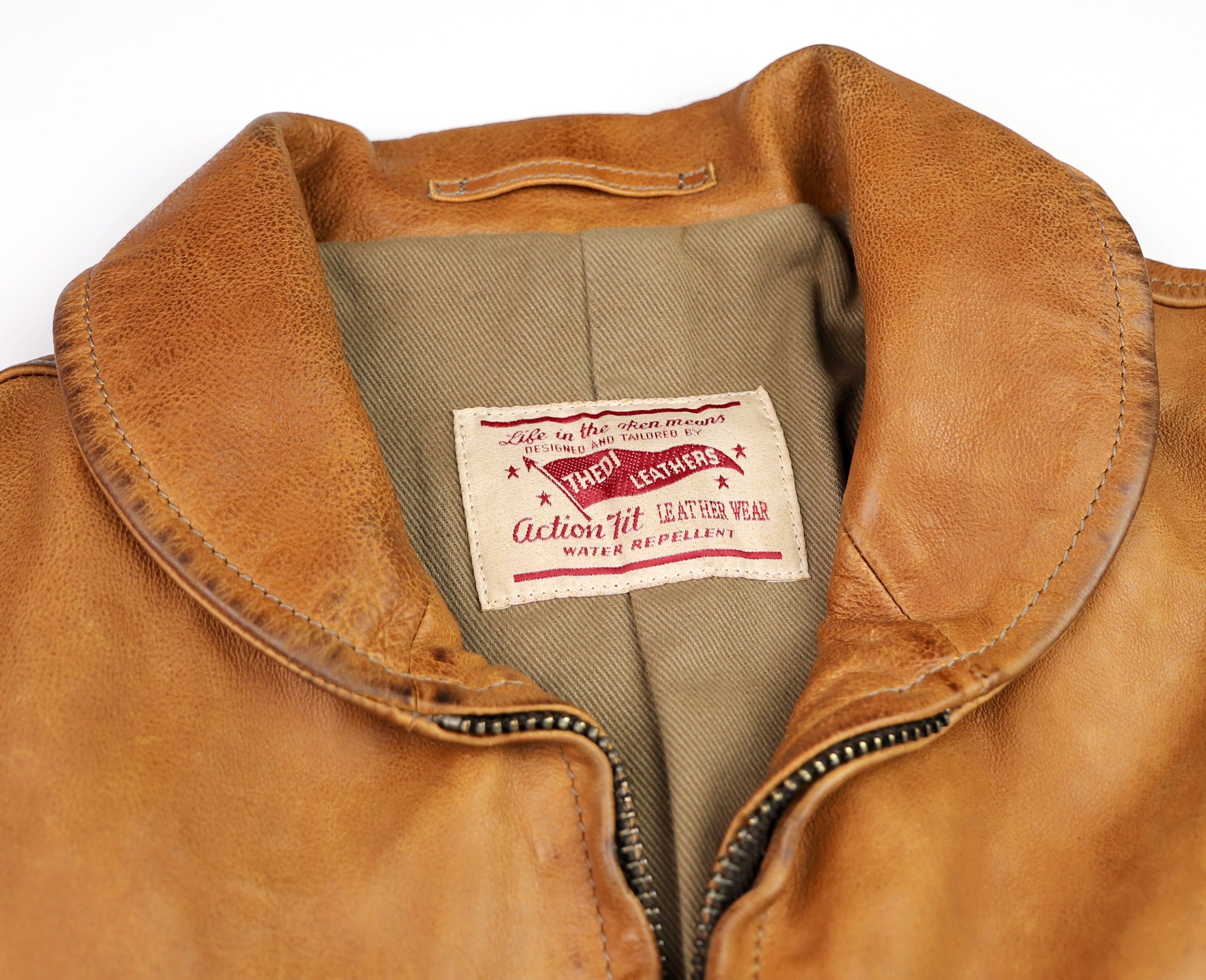 Thedi Markos Zip-Up Shawl Collar Jacket, size Medium, Cuoio Buffalo