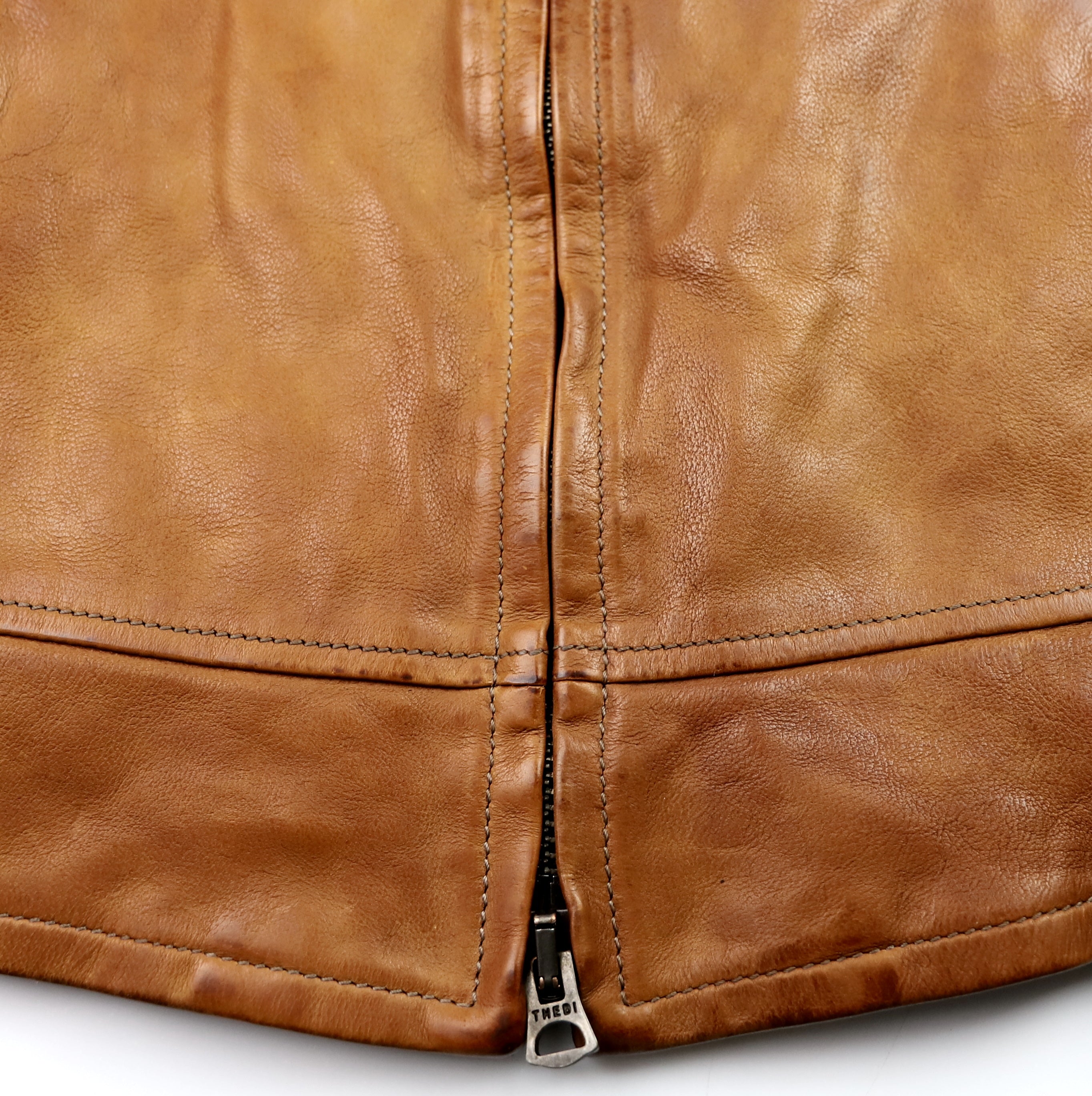 Thedi Markos Zip-Up Shawl Collar Jacket, size Medium, Cuoio Buffalo