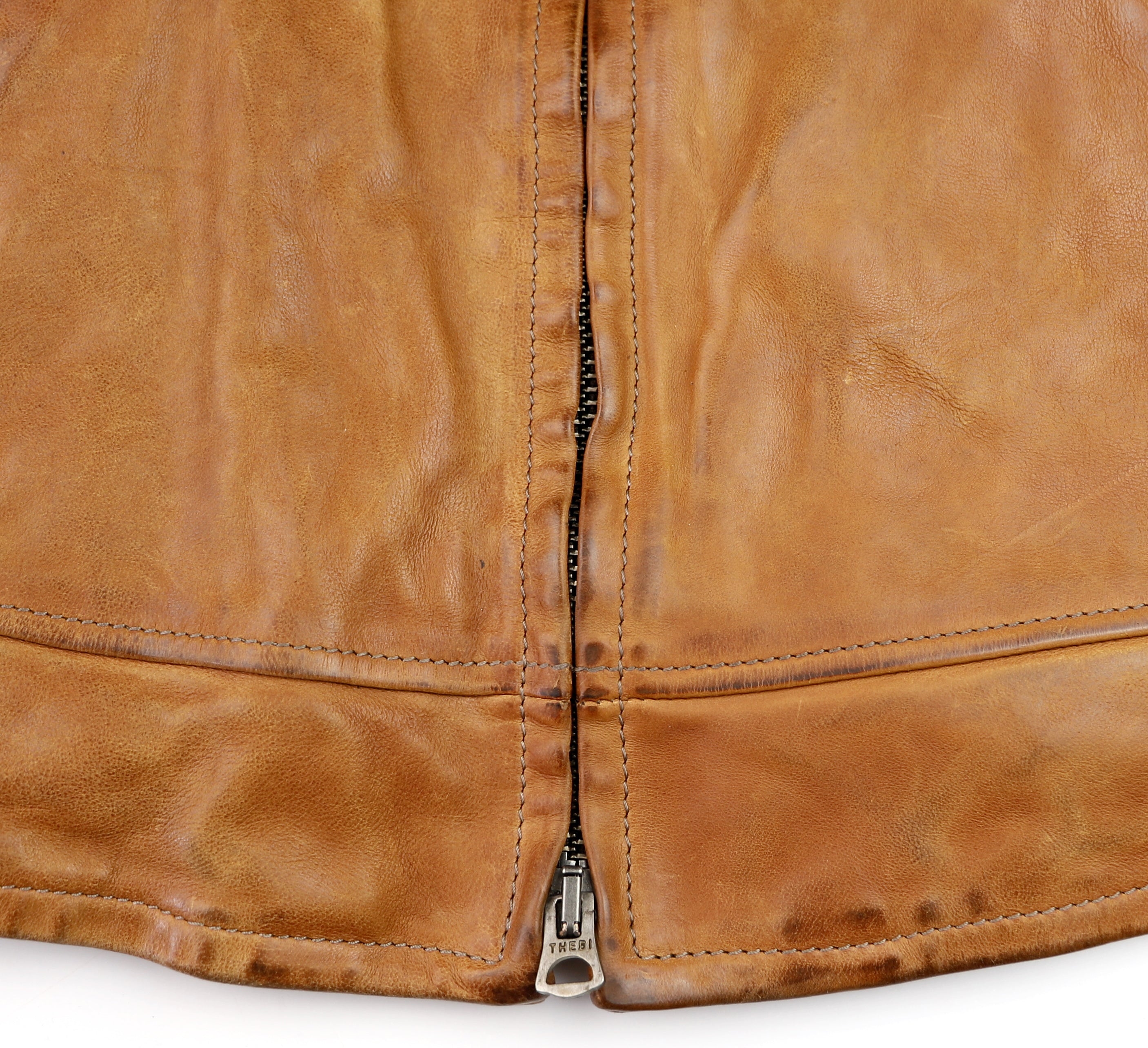 Thedi Markos Zip-Up Shawl Collar Jacket, size XL, Cuoio Buffalo