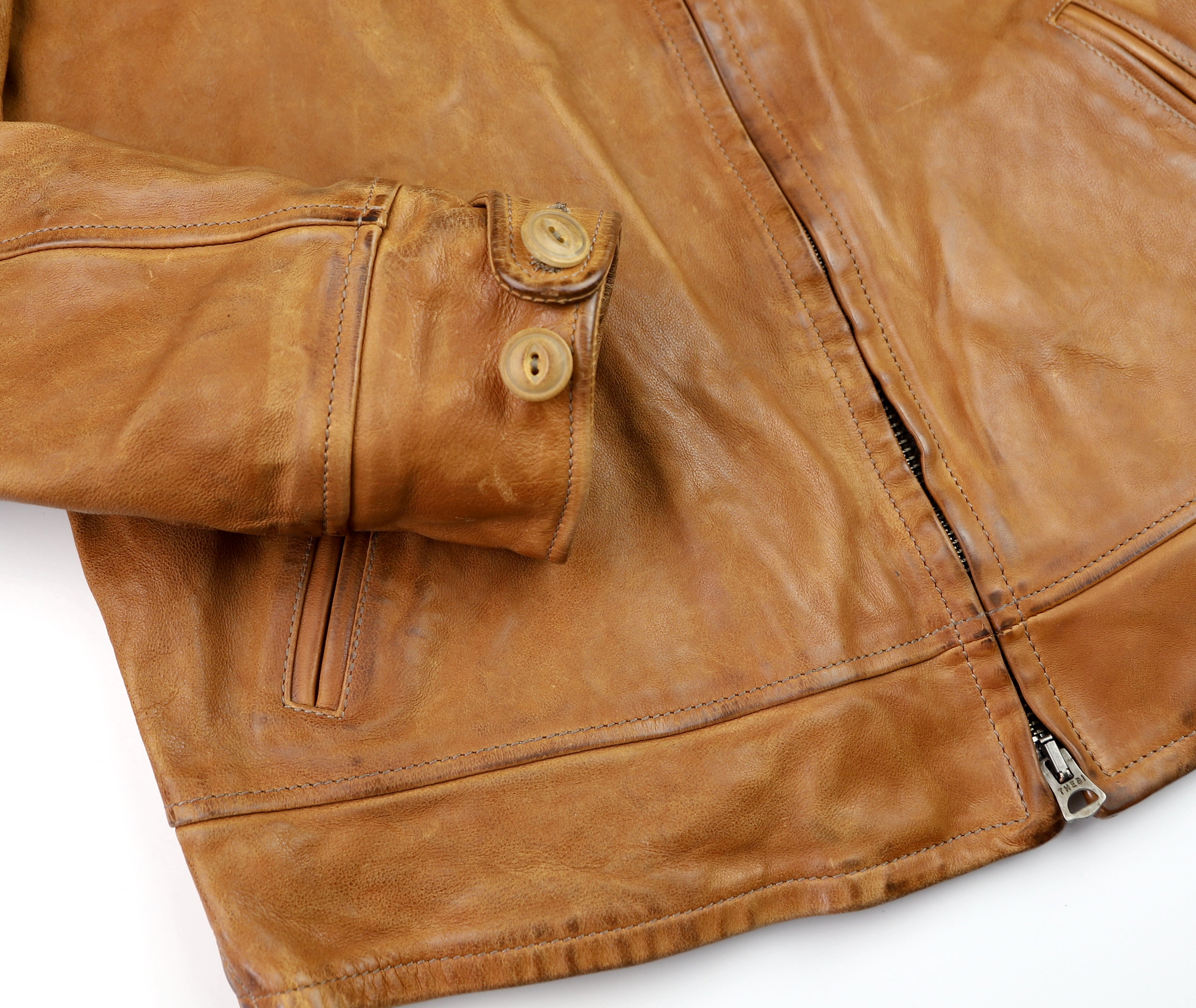 Thedi Markos Zip-Up Shawl Collar Jacket, size XL, Cuoio Buffalo