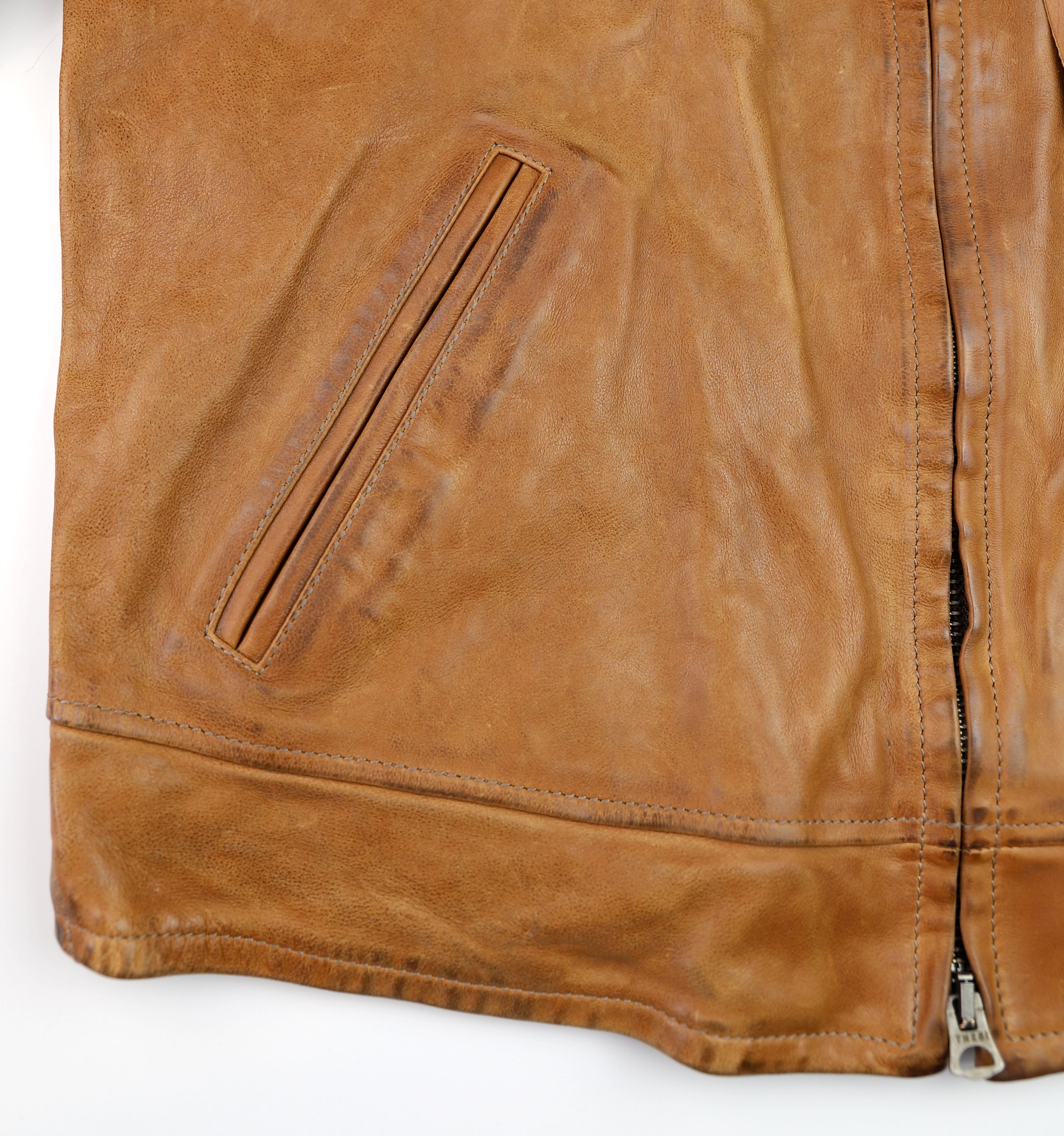 Thedi Markos Zip-Up Shawl Collar Jacket, size XL, Cuoio Buffalo