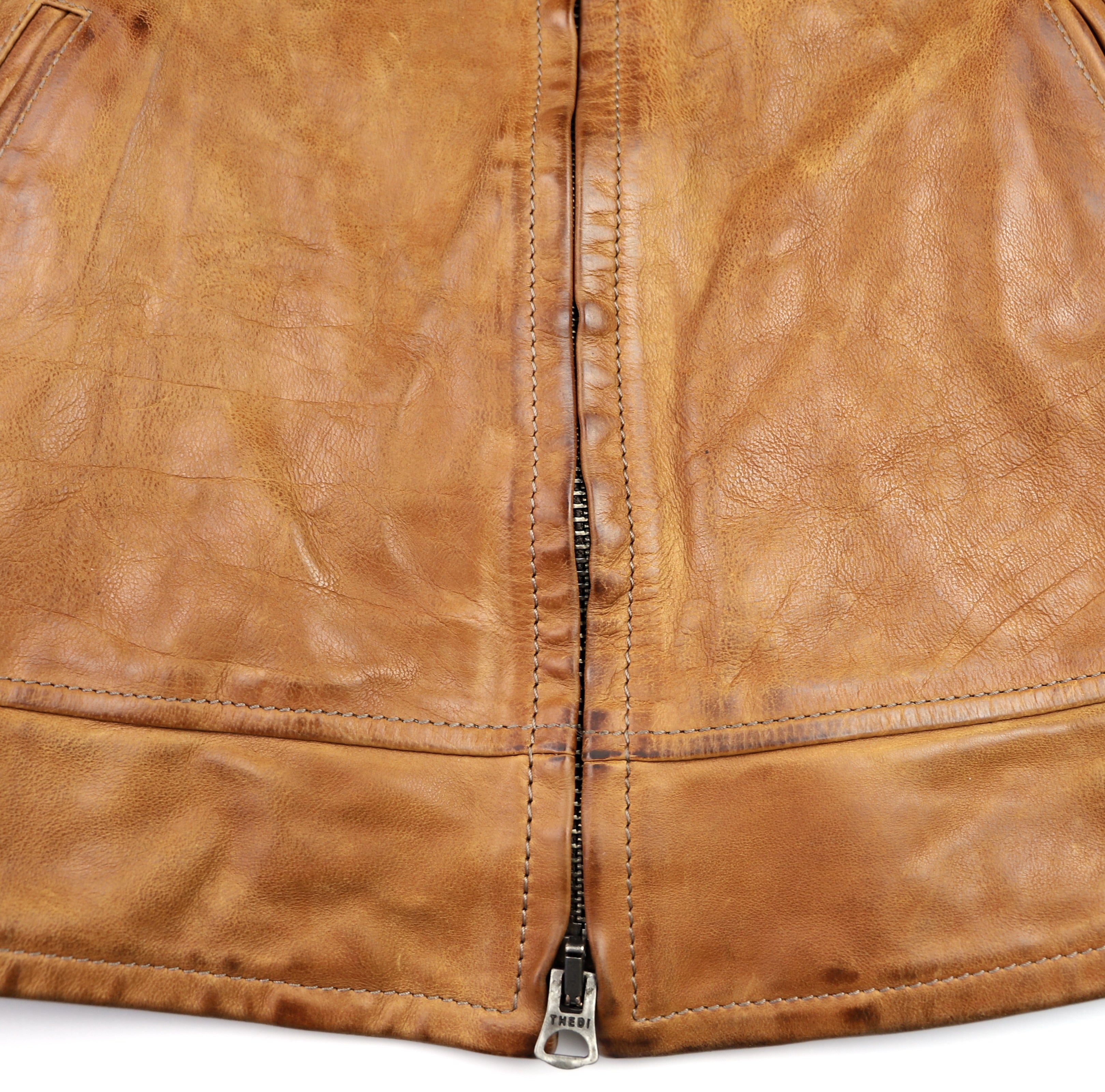 Thedi Markos Zip-Up Shawl Collar Jacket, size XL, Cuoio Buffalo