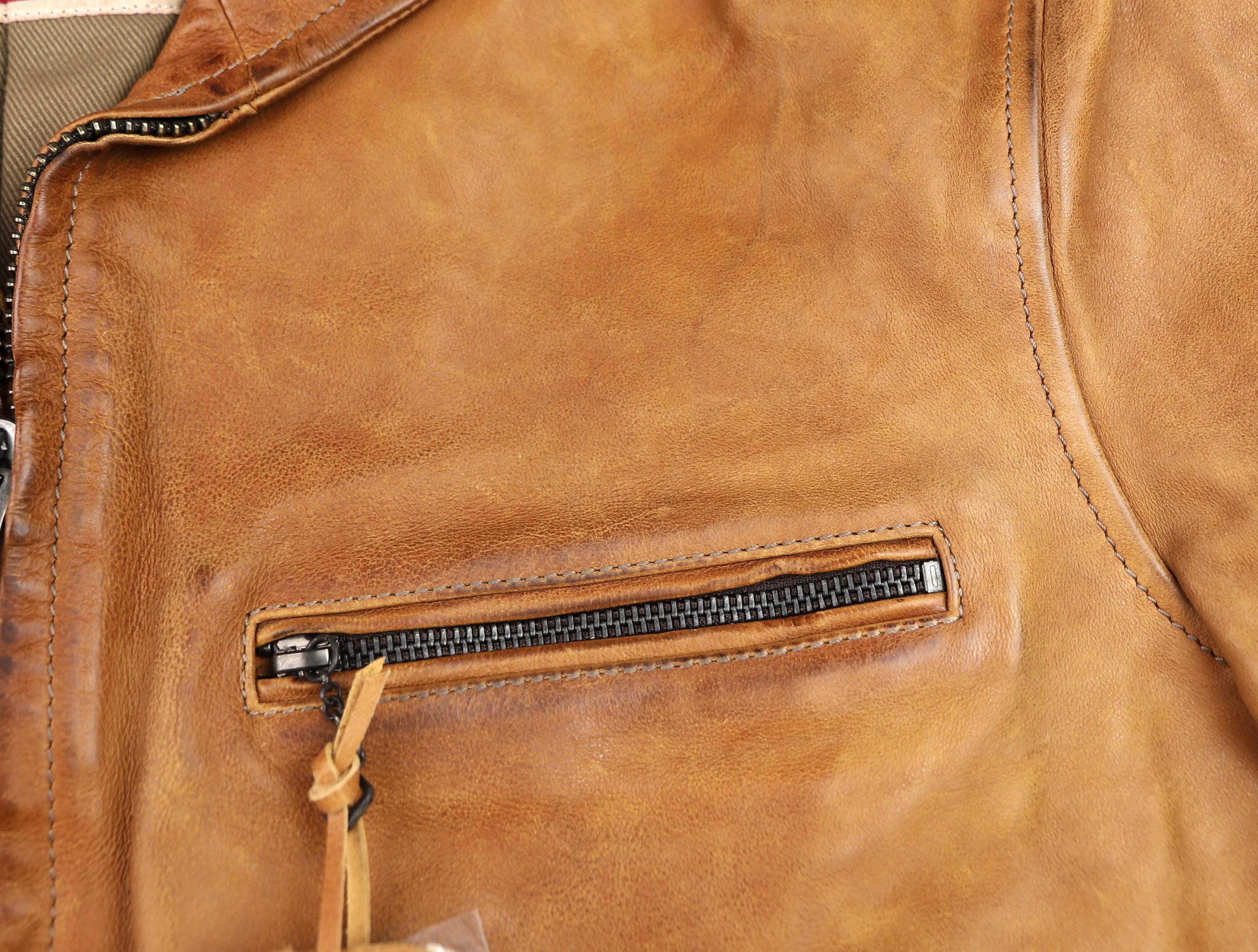 Thedi Markos Zip-Up Shawl Collar Jacket, size XL, Cuoio Buffalo