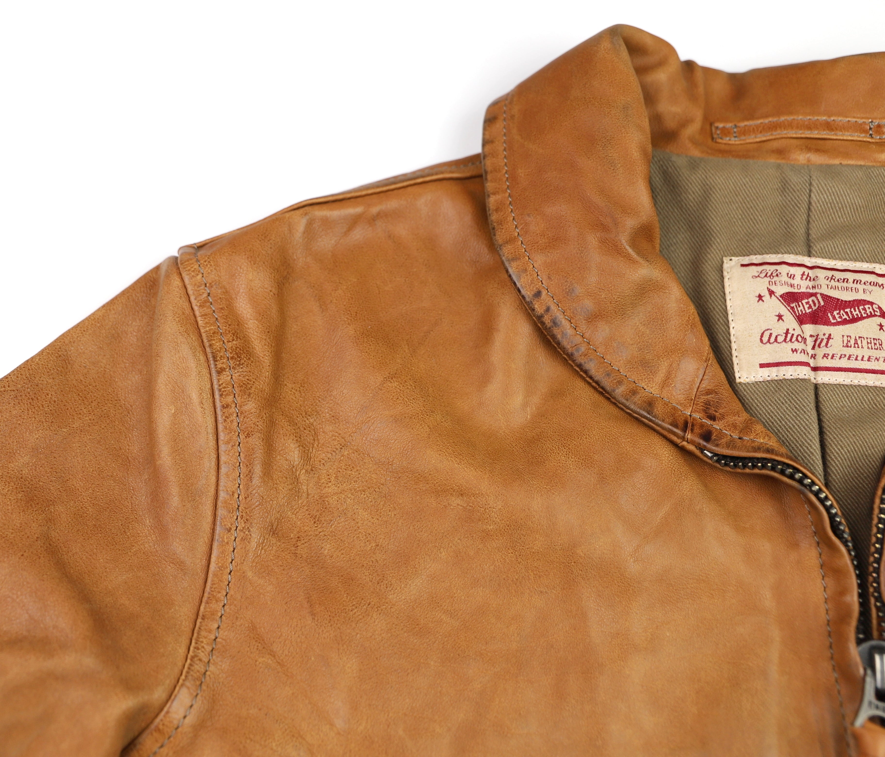 Thedi Markos Zip-Up Shawl Collar Jacket, size XL, Cuoio Buffalo