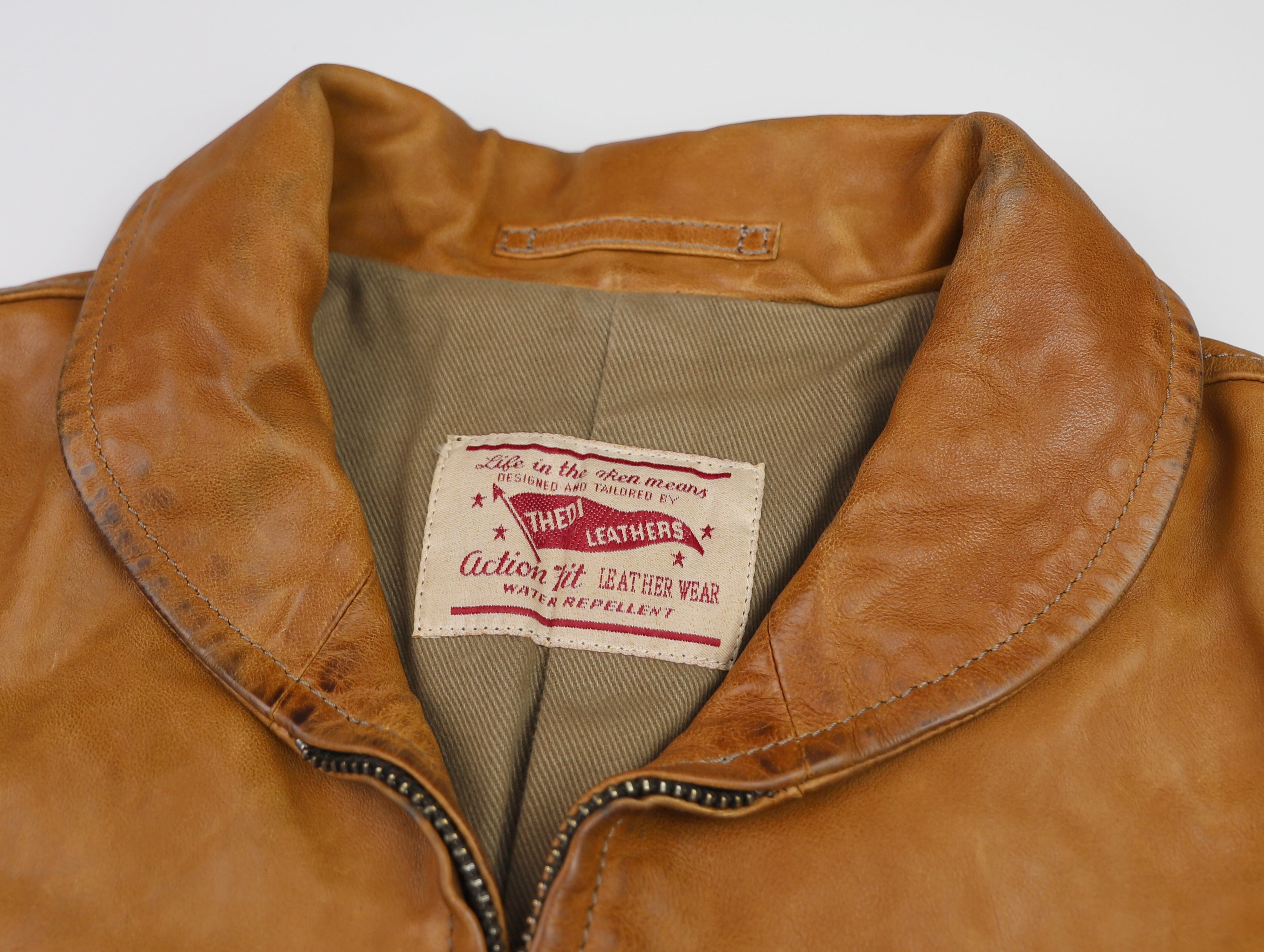 Thedi Markos Zip-Up Shawl Collar Jacket, size XL, Cuoio Buffalo