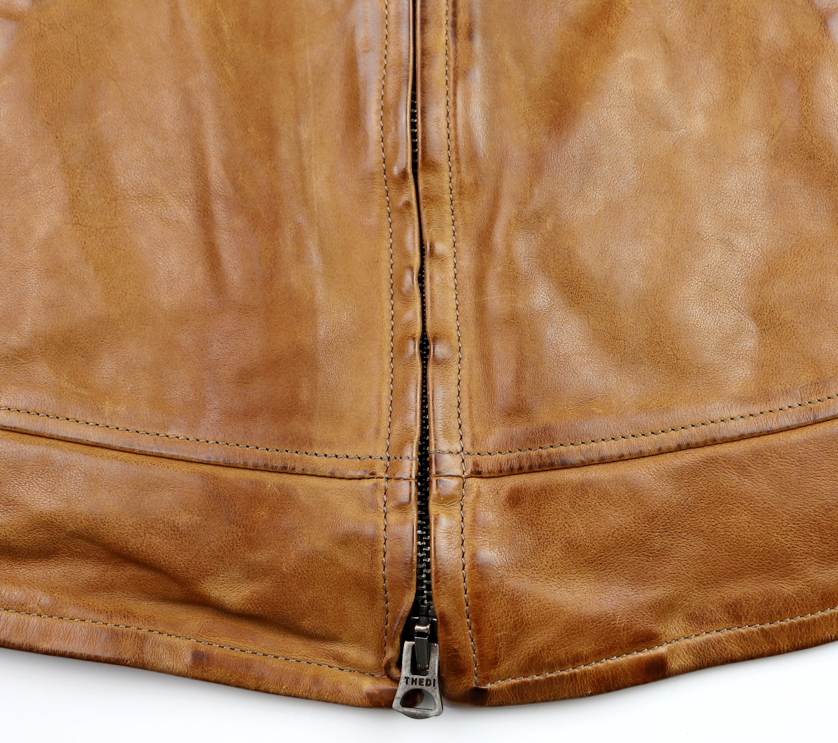 Thedi Markos Zip-Up Shawl Collar Jacket, size XL, Cuoio Buffalo