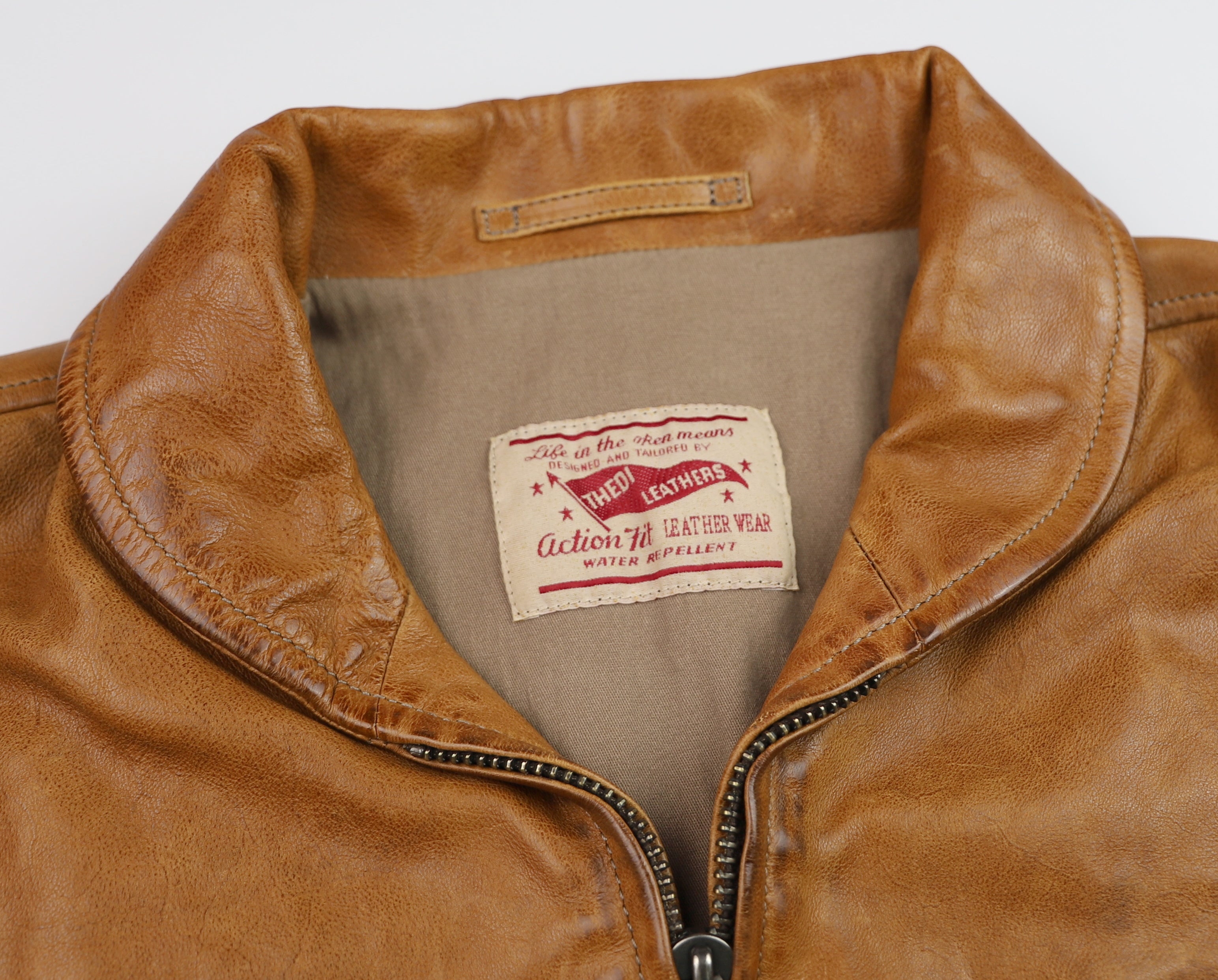 Thedi Markos Zip-Up Shawl Collar Jacket, size XL, Cuoio Buffalo