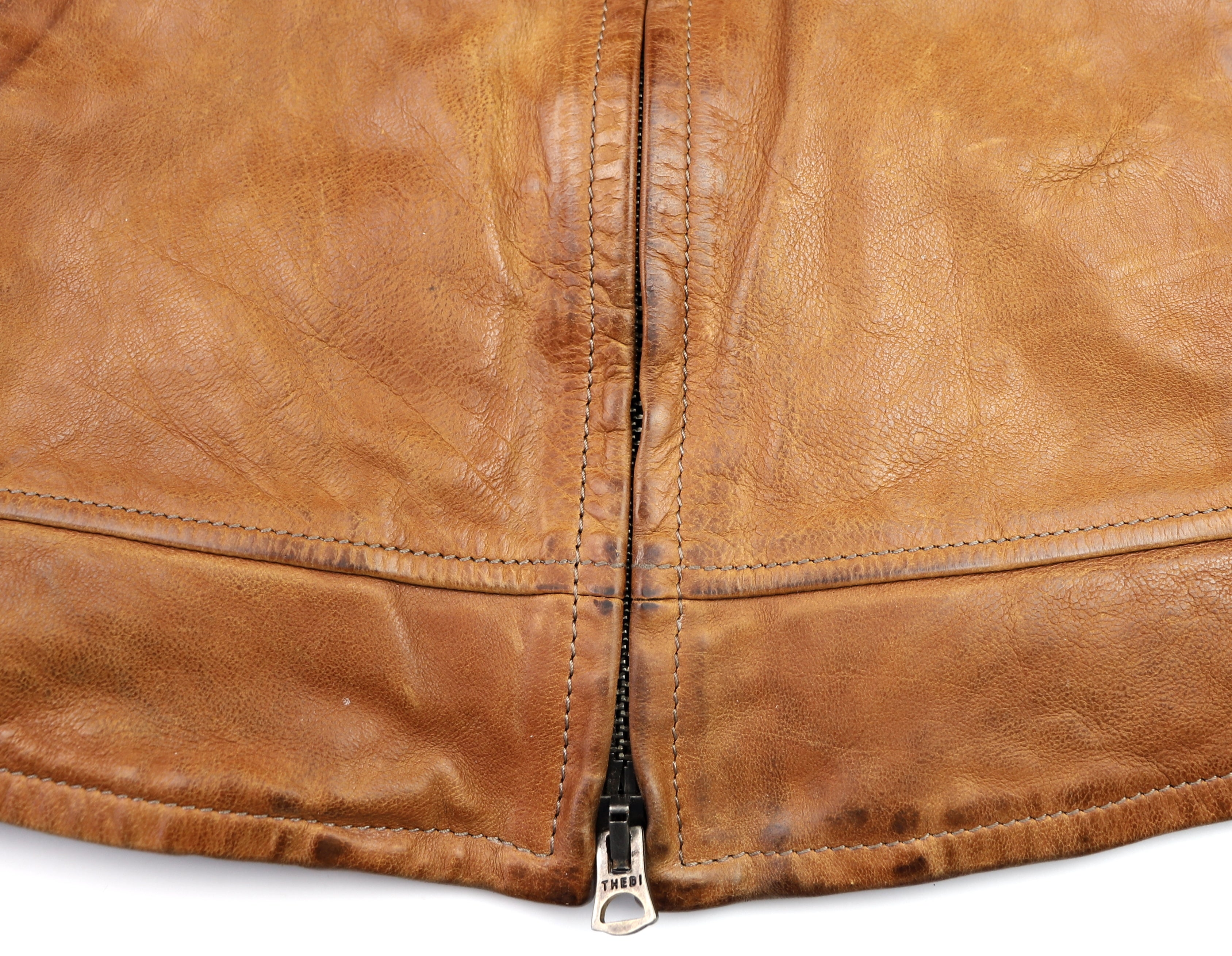 Thedi Markos Zip-Up Shawl Collar Jacket, size Large, Cuoio Buffalo