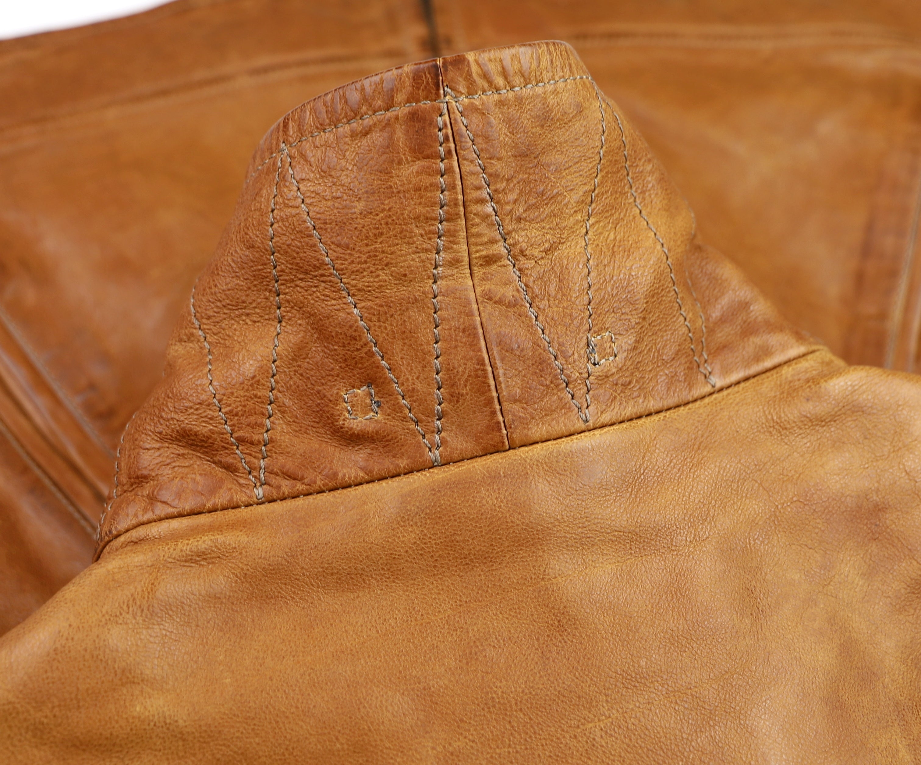 Thedi Markos Zip-Up Shawl Collar Jacket, size Large, Cuoio Buffalo