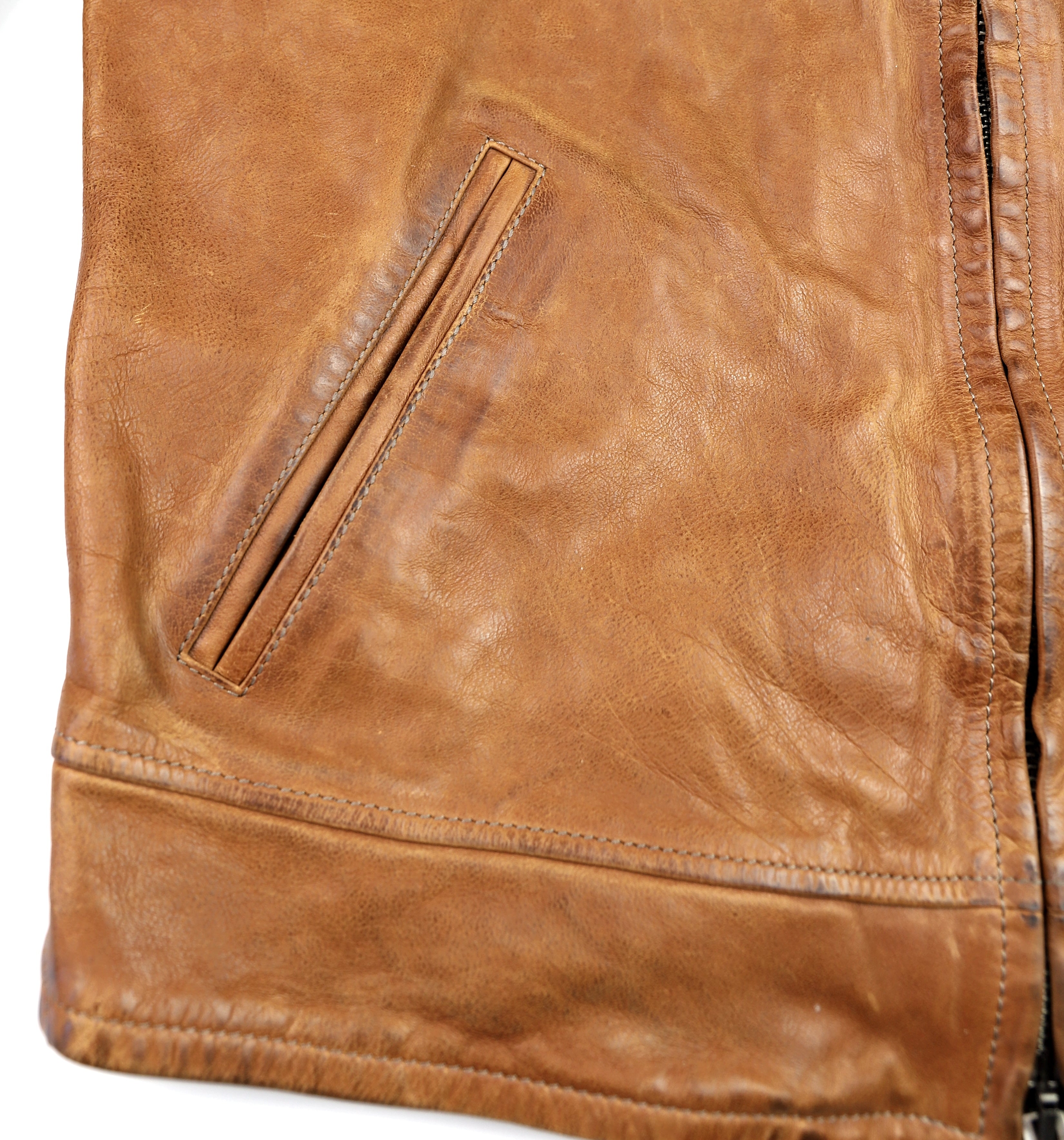 Thedi Markos Zip-Up Shawl Collar Jacket, size Large, Cuoio Buffalo