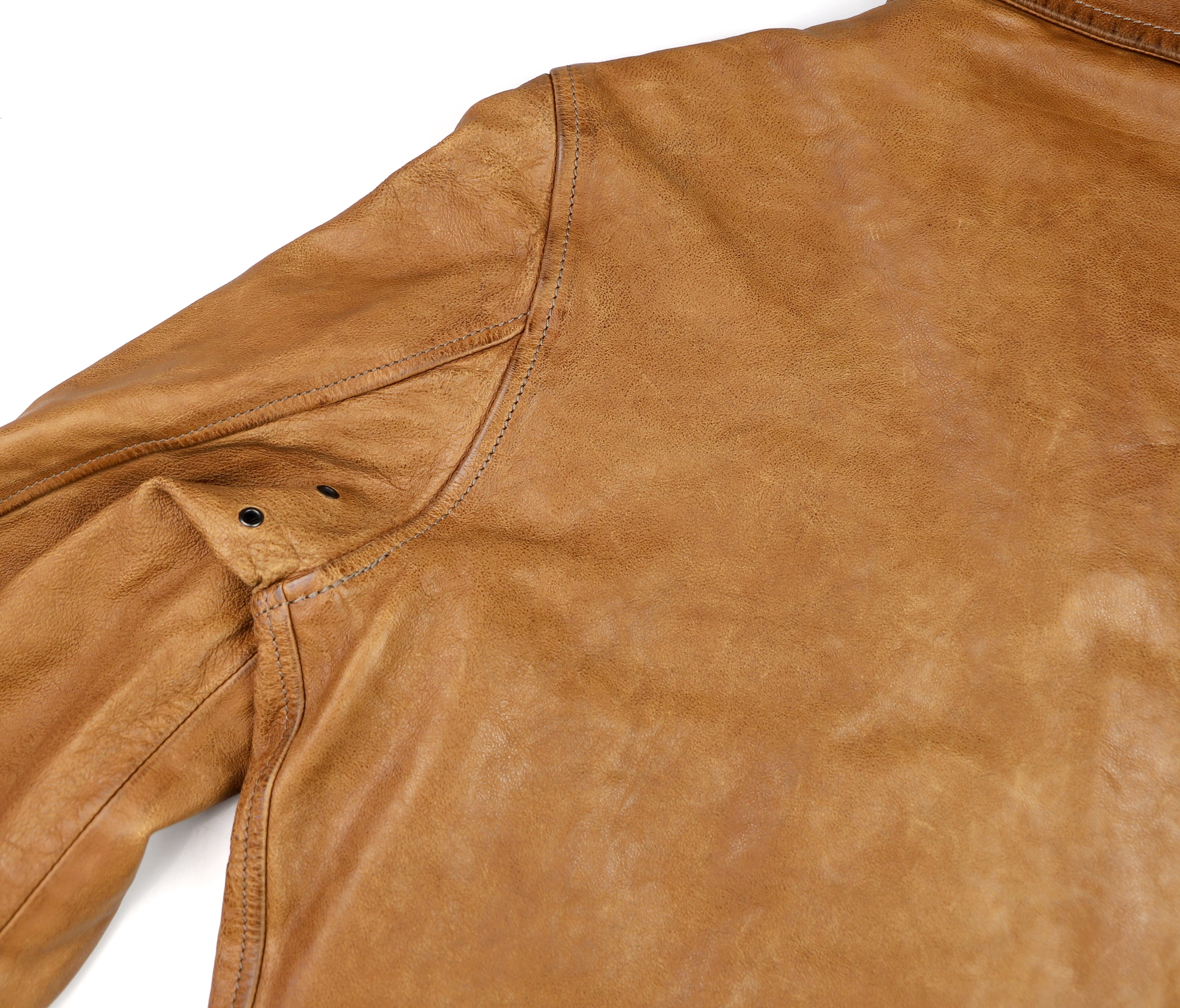 Thedi Markos Zip-Up Shawl Collar Jacket, size Large, Cuoio Buffalo