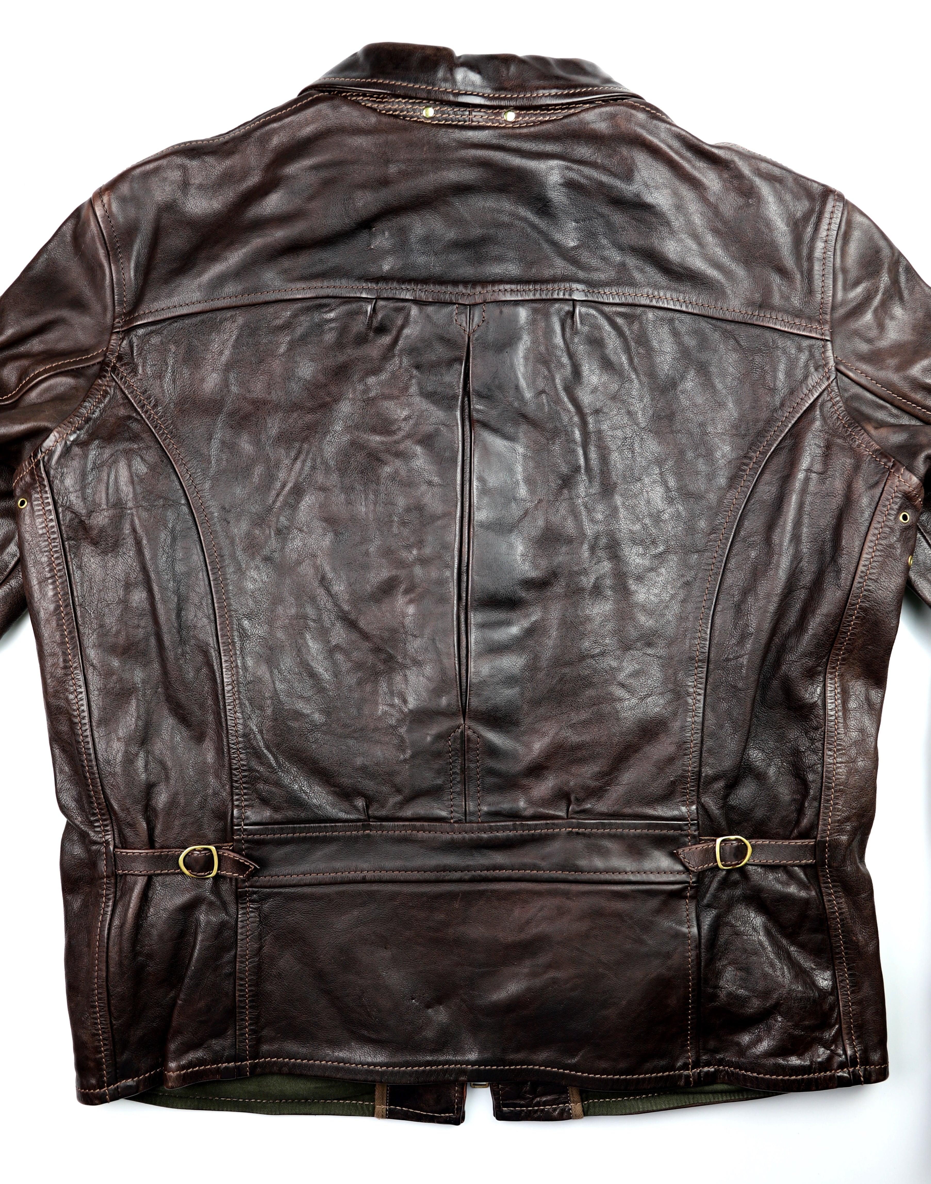 Thedi Memphis Half Belt, size XXL, Hand Dyed Cocoa Buffalo