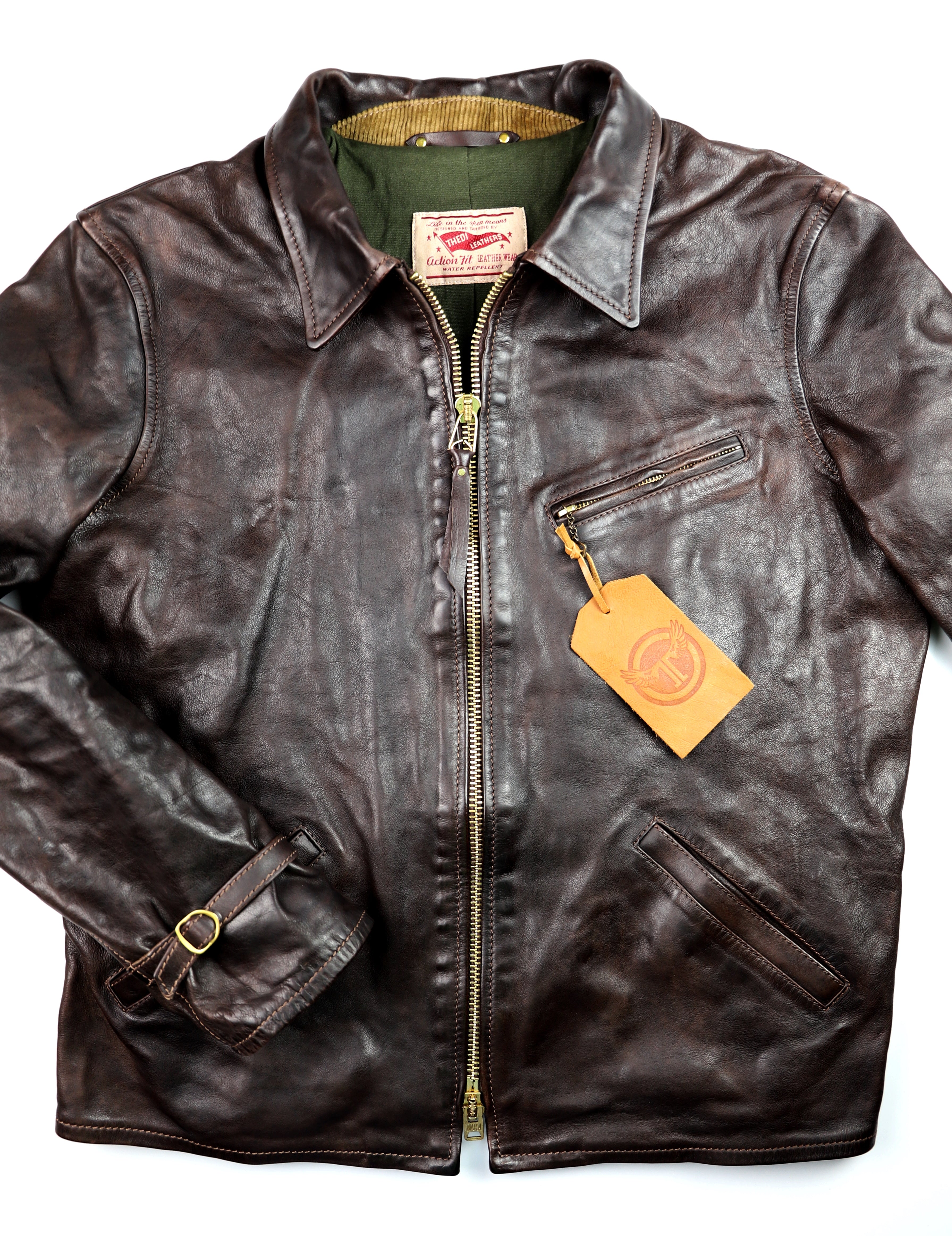 Thedi Memphis Half Belt, size XXL, Hand Dyed Cocoa Buffalo