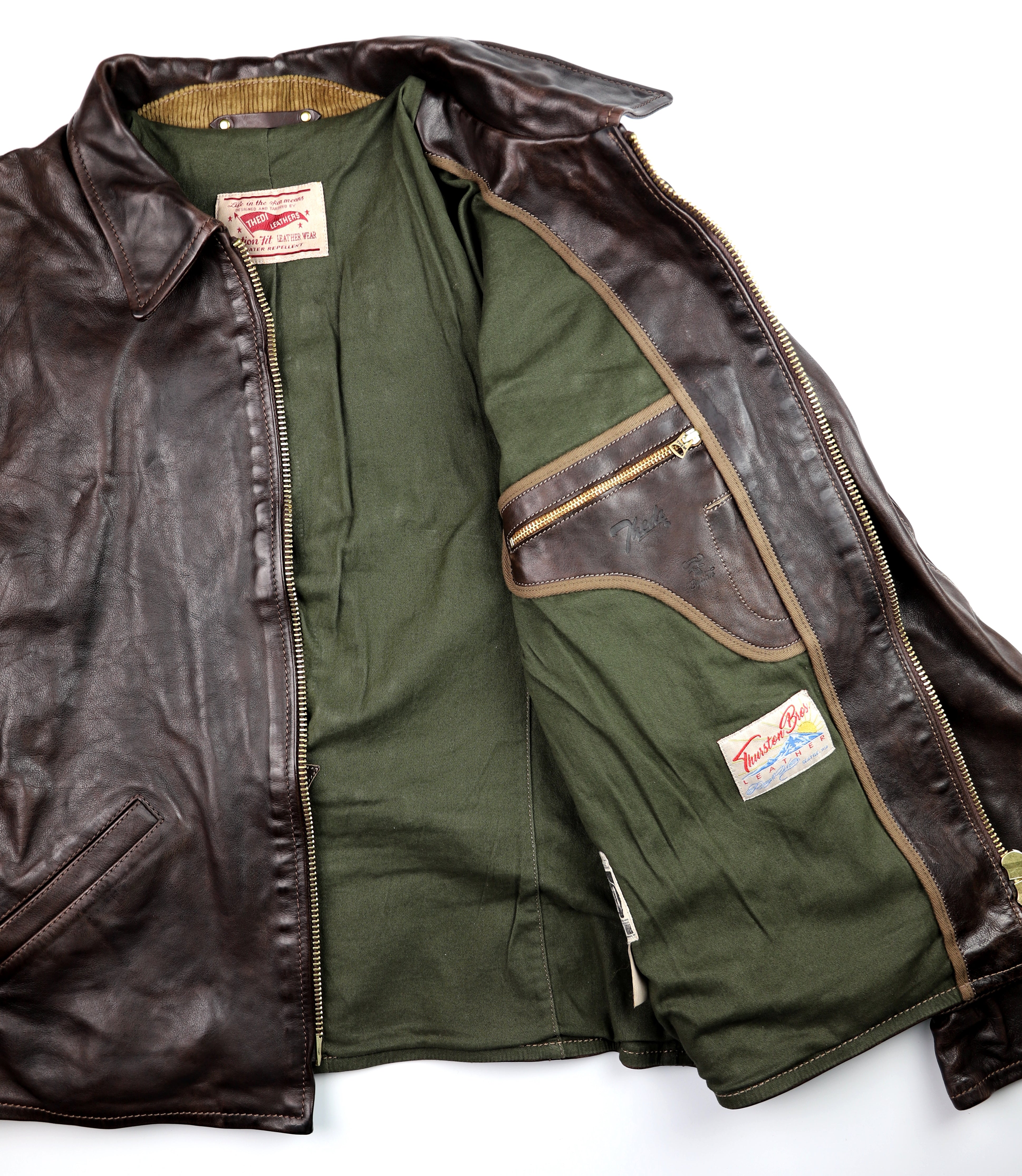 Thedi Memphis Half Belt, size XXL, Hand Dyed Cocoa Buffalo