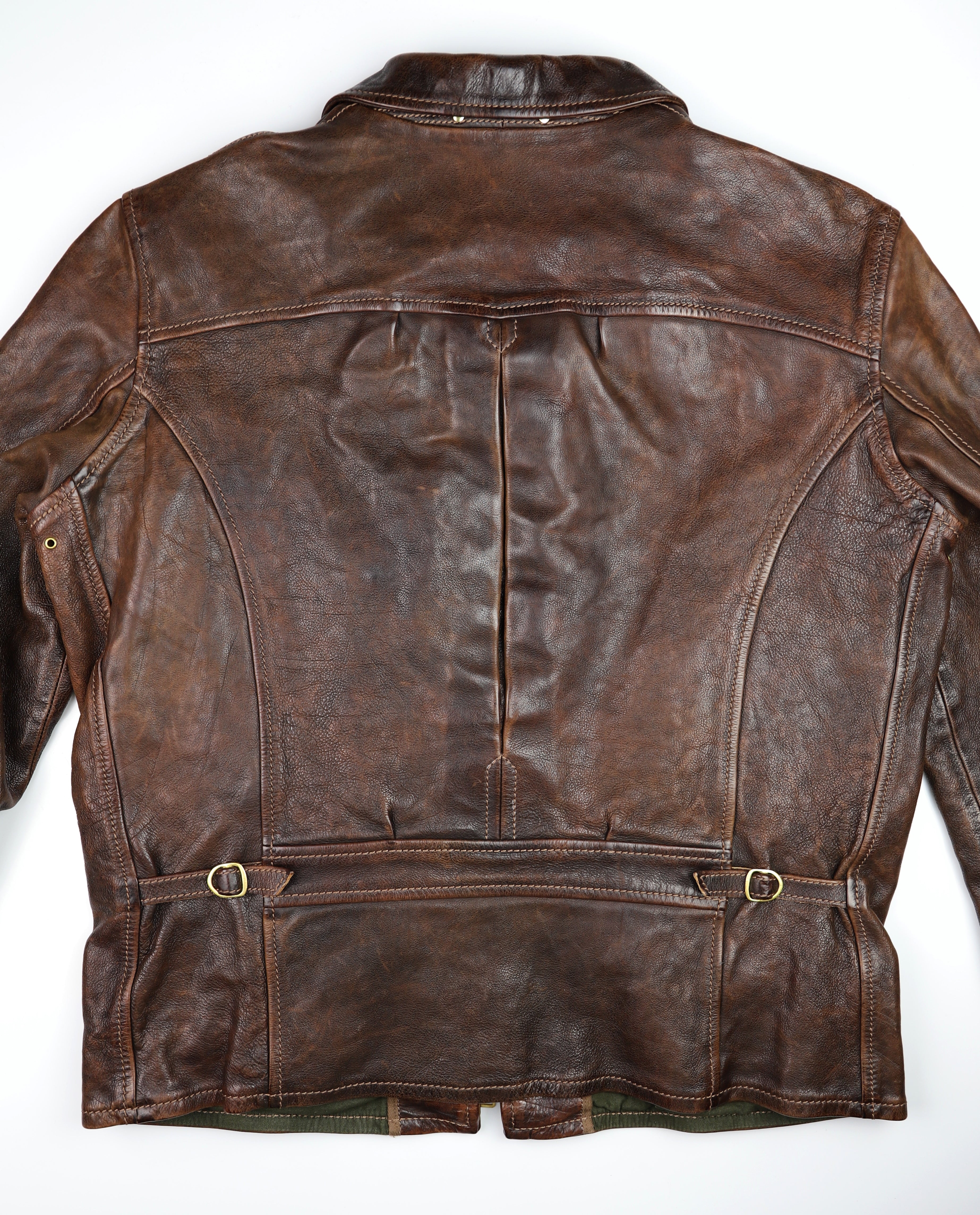 Thedi Memphis Half Belt, size XXL, Hand Dyed Cocoa Buffalo