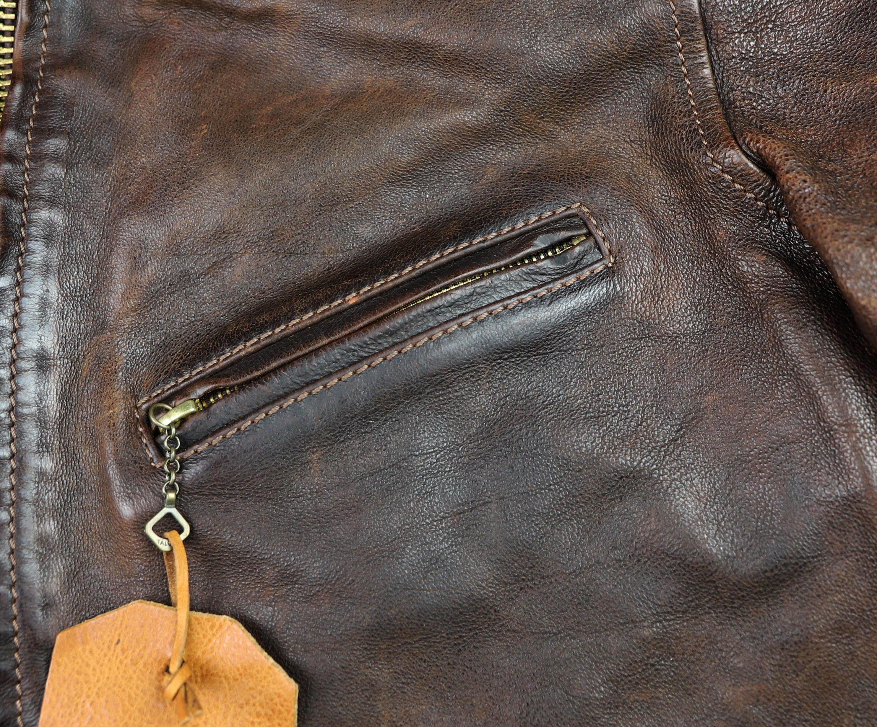 Thedi Memphis Half Belt, size XXL, Hand Dyed Cocoa Buffalo