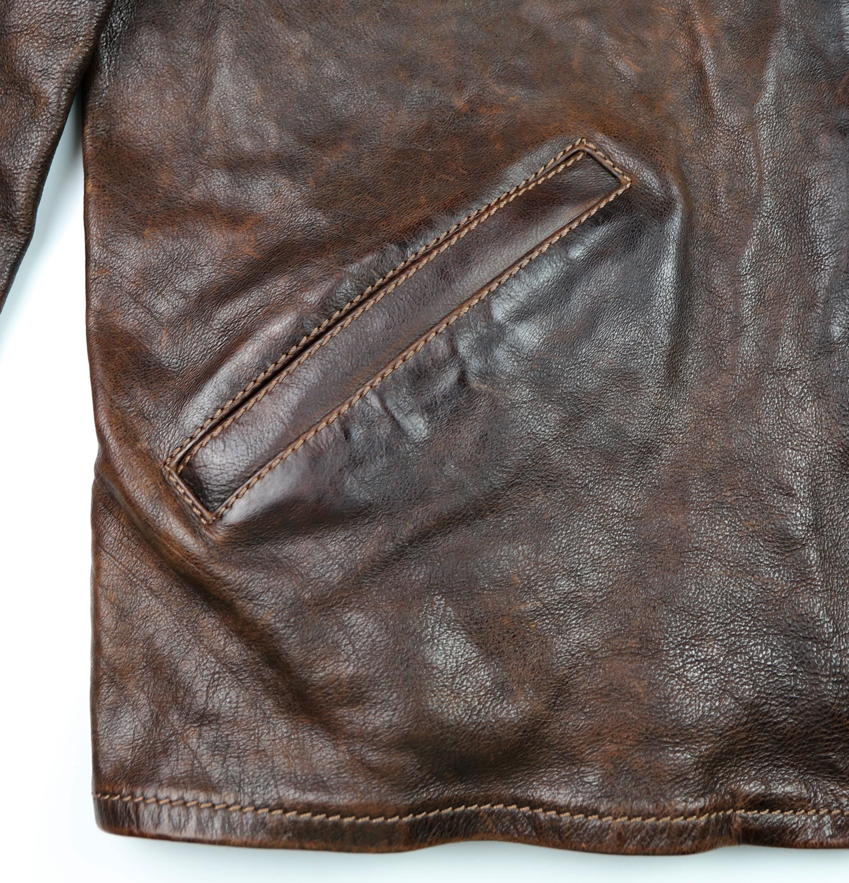 Thedi Memphis Half Belt, size XXL, Hand Dyed Cocoa Buffalo