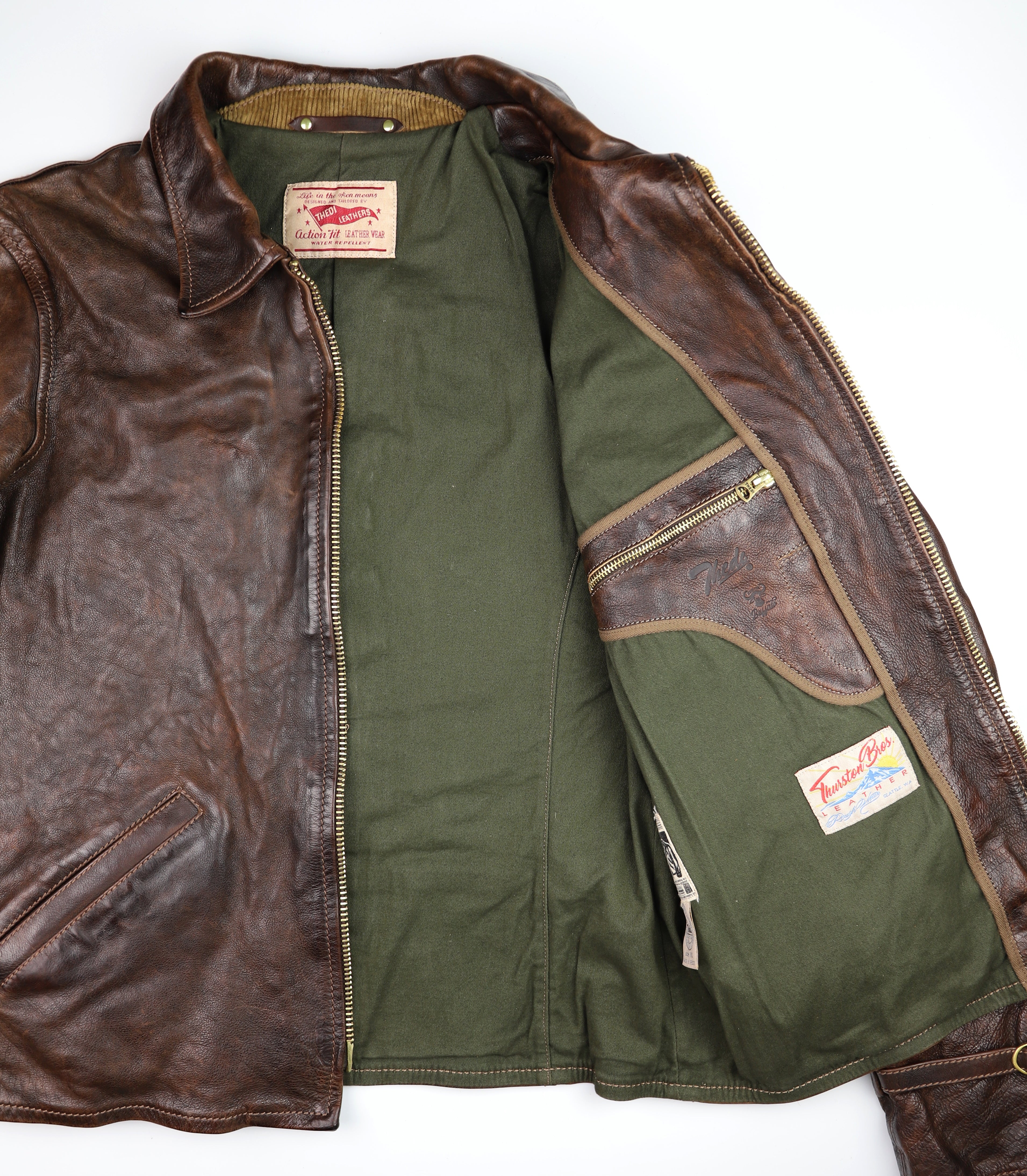 Thedi Memphis Half Belt, size XXL, Hand Dyed Cocoa Buffalo