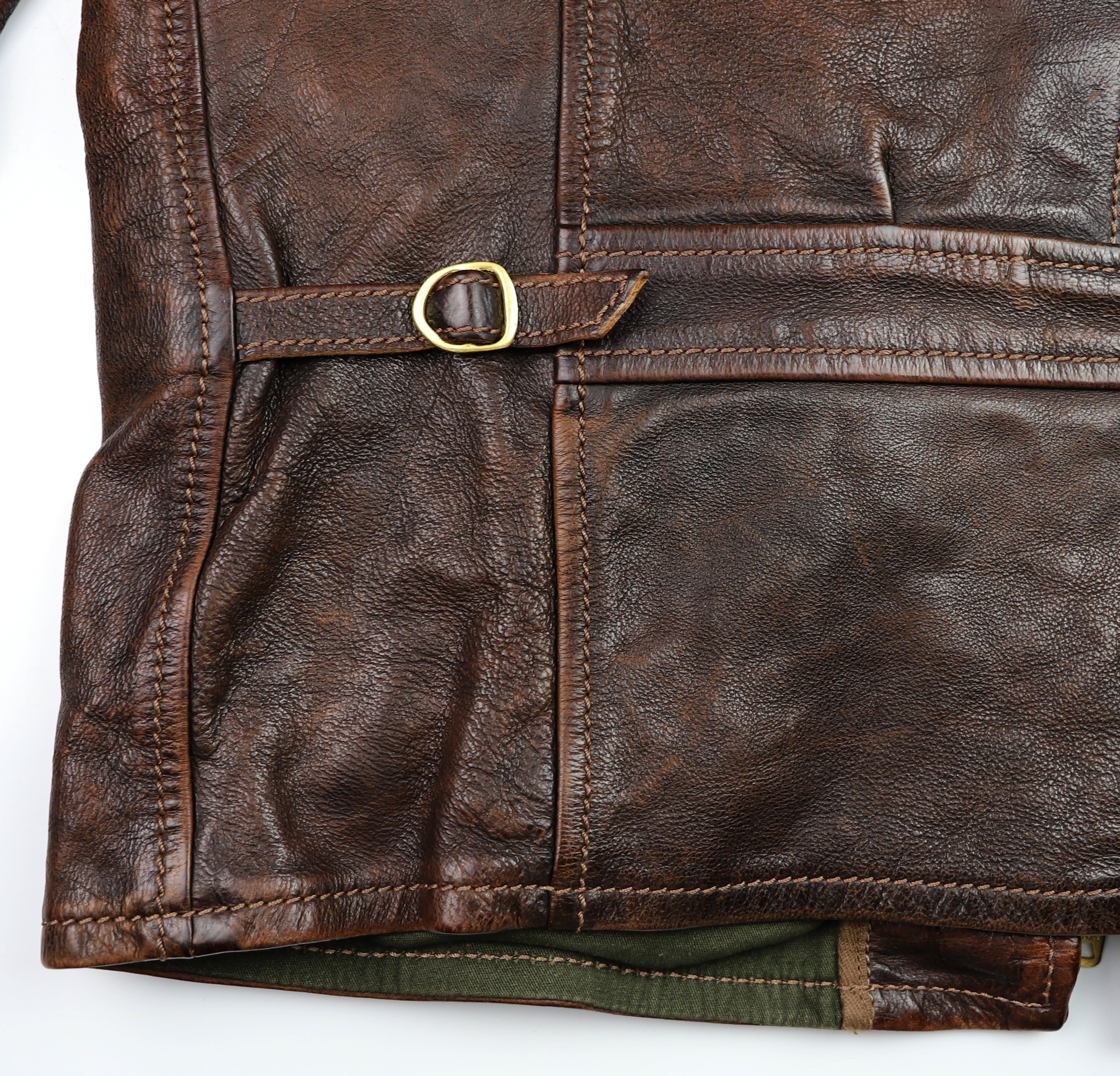 Thedi Memphis Half Belt, size XXL, Hand Dyed Cocoa Buffalo