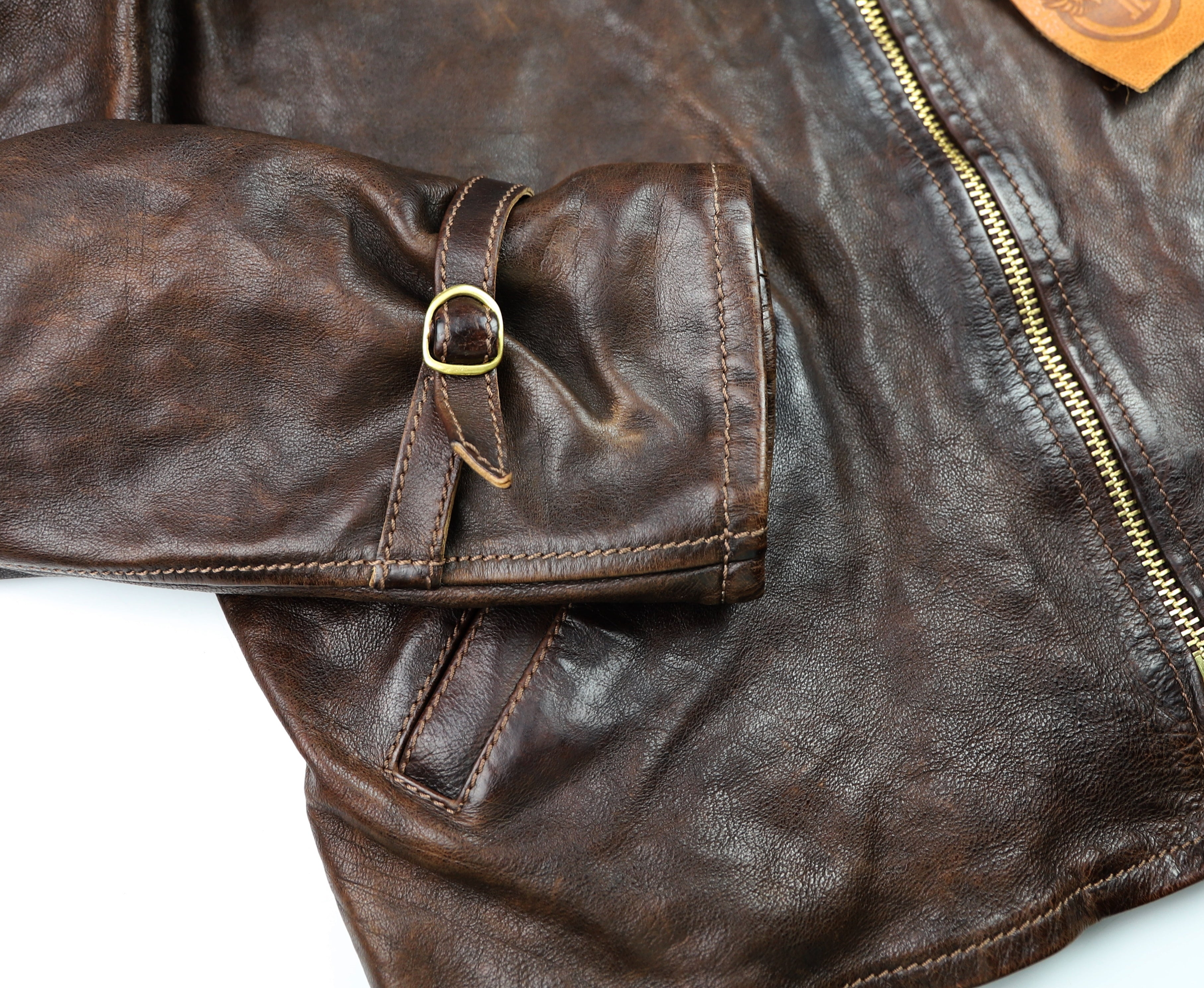 Thedi Memphis Half Belt, size XXL, Hand Dyed Cocoa Buffalo