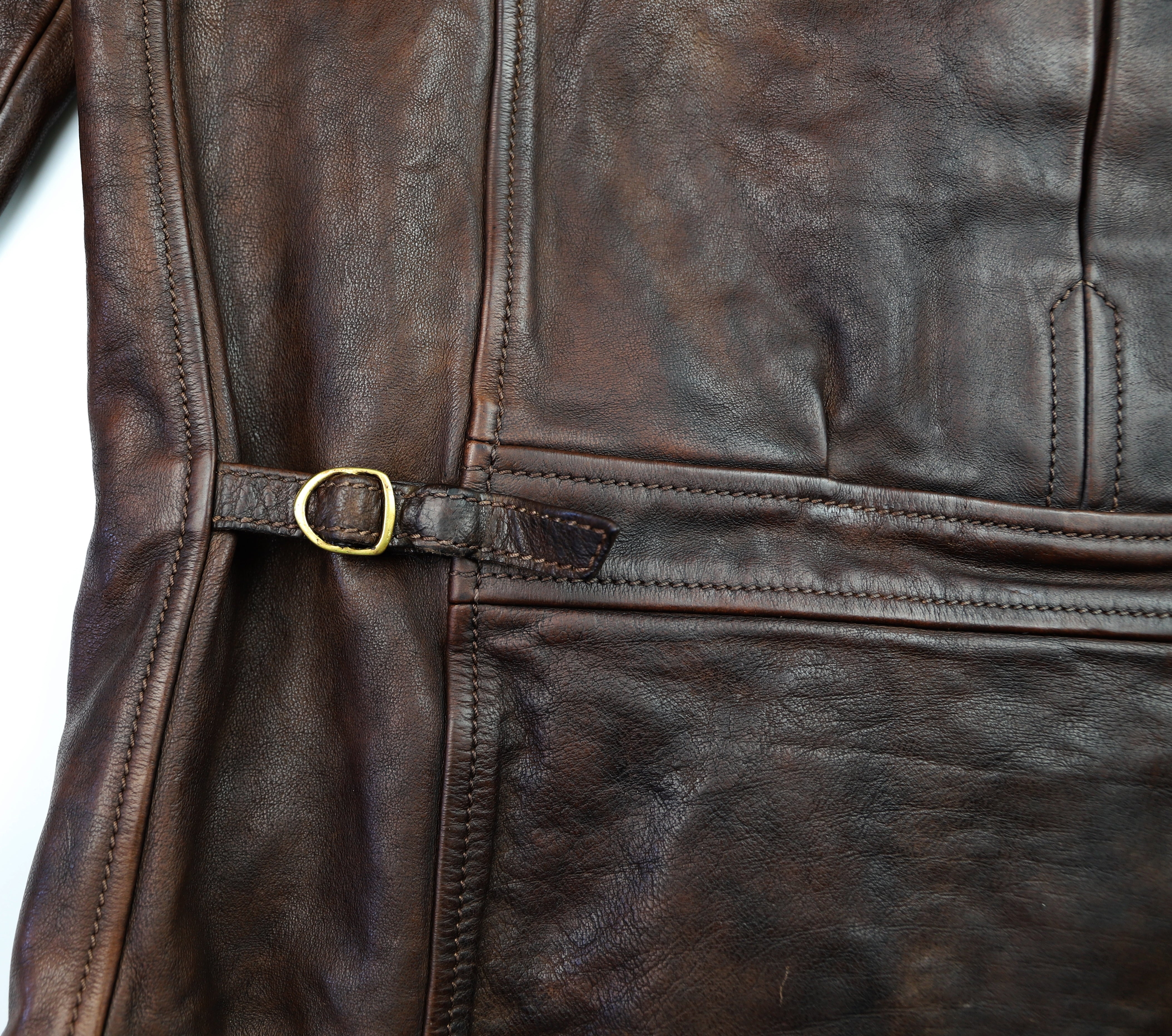 Thedi Memphis Half Belt, size 3XL, Hand Dyed Cocoa Buffalo