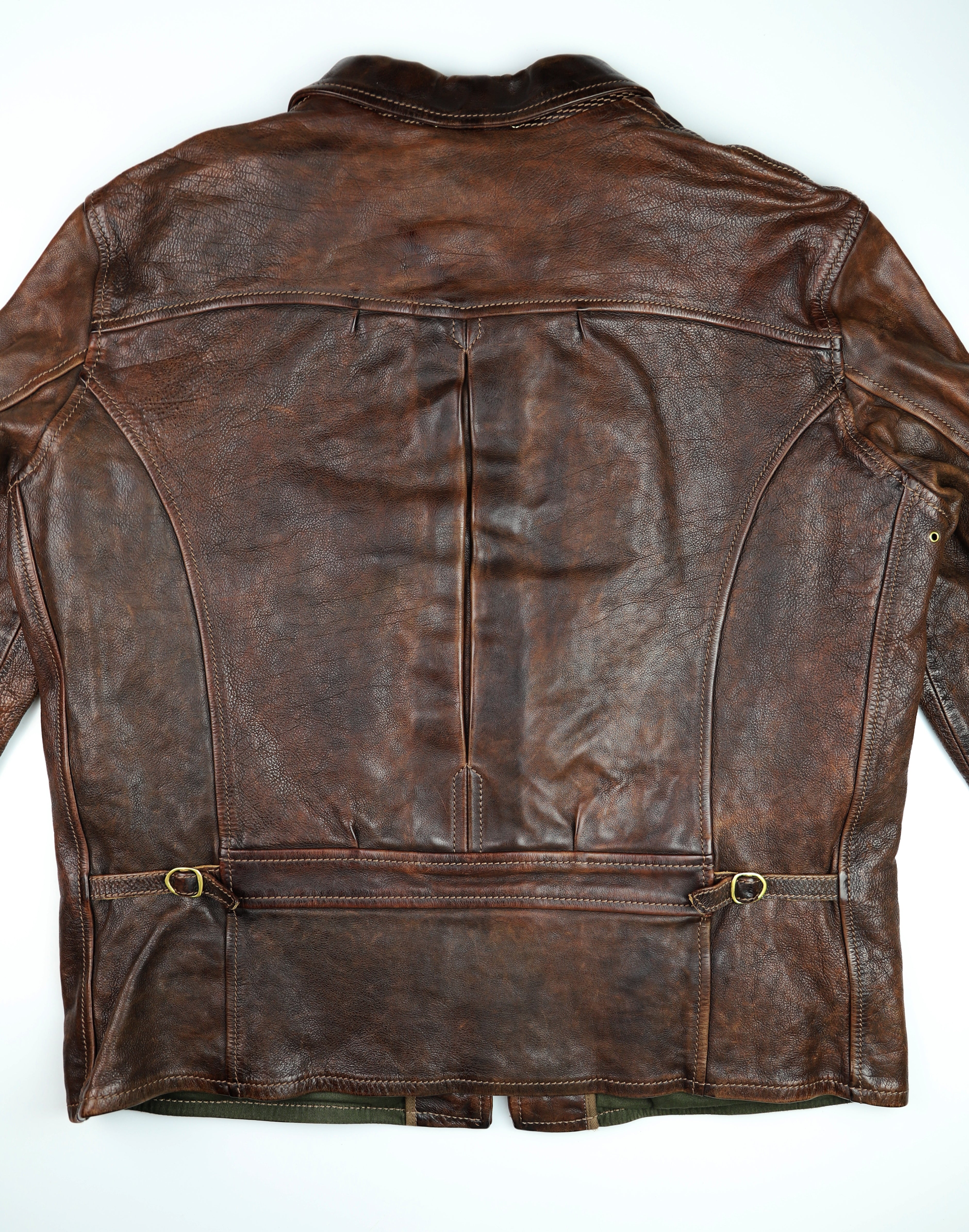 Thedi Memphis Half Belt, size 4XL, Hand Dyed Cocoa Buffalo