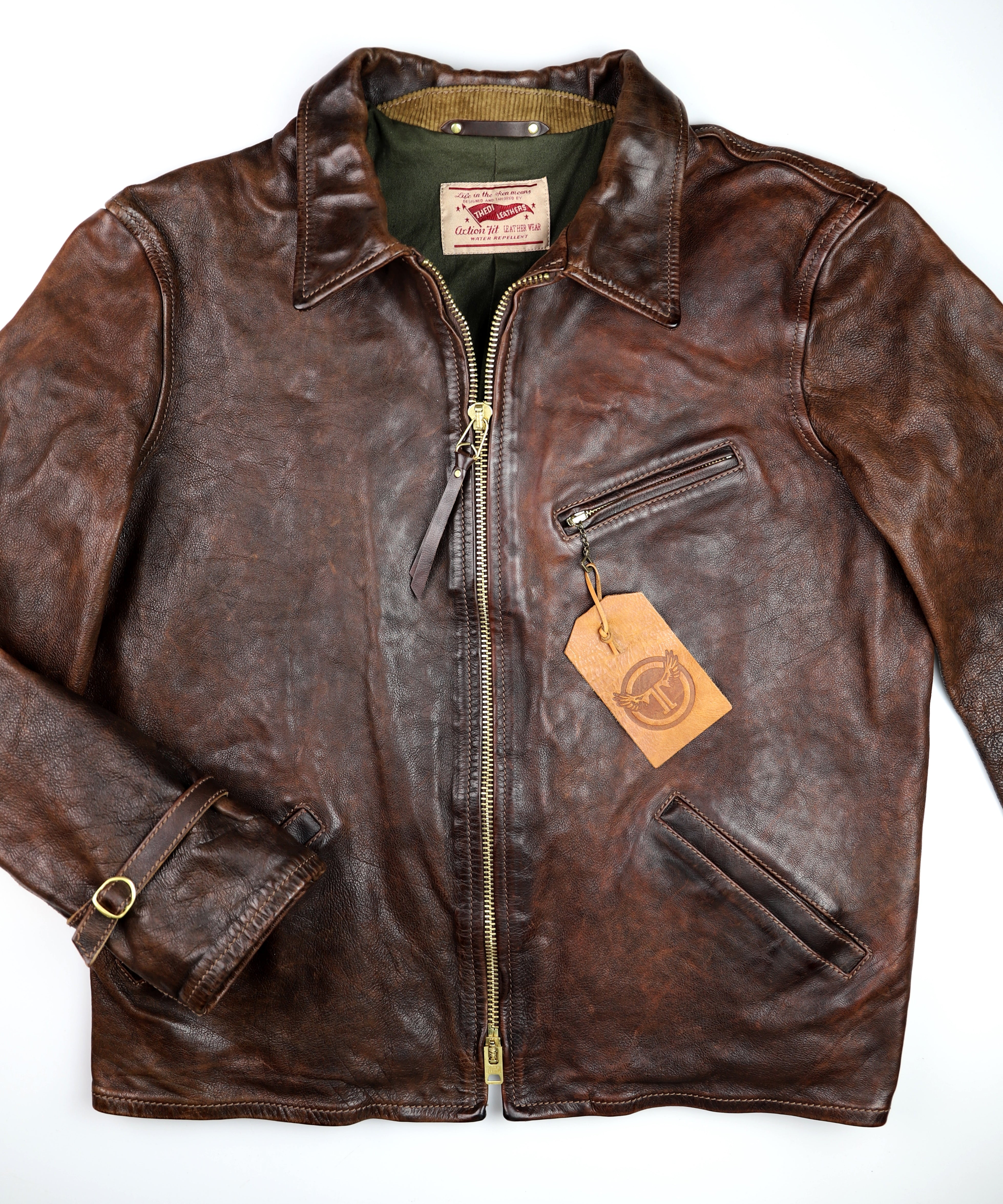 Thedi Memphis Half Belt, size 4XL, Hand Dyed Cocoa Buffalo