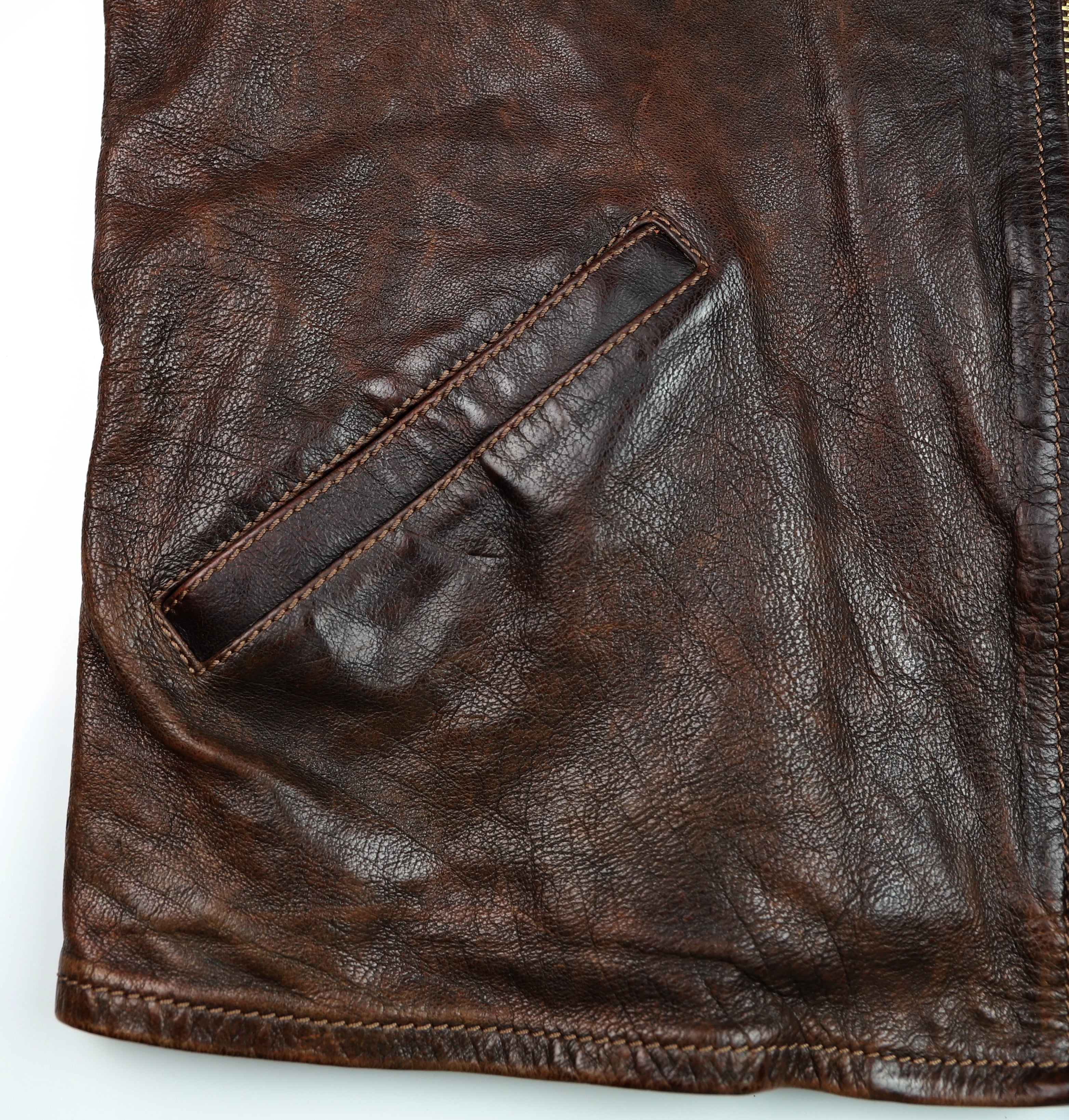 Thedi Memphis Half Belt, size 4XL, Hand Dyed Cocoa Buffalo