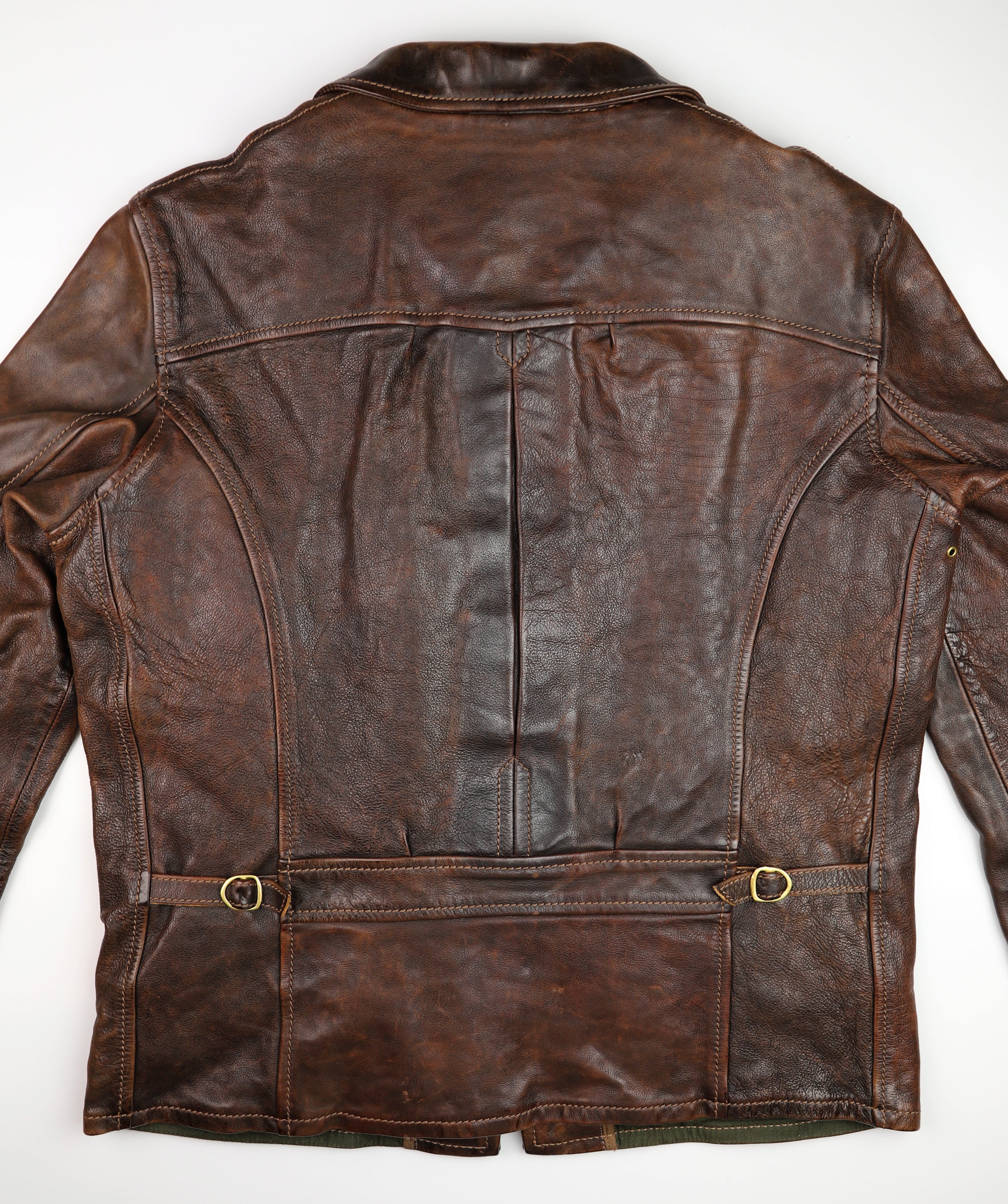 Thedi Memphis Half Belt, size Large, Hand Dyed Cocoa Buffalo