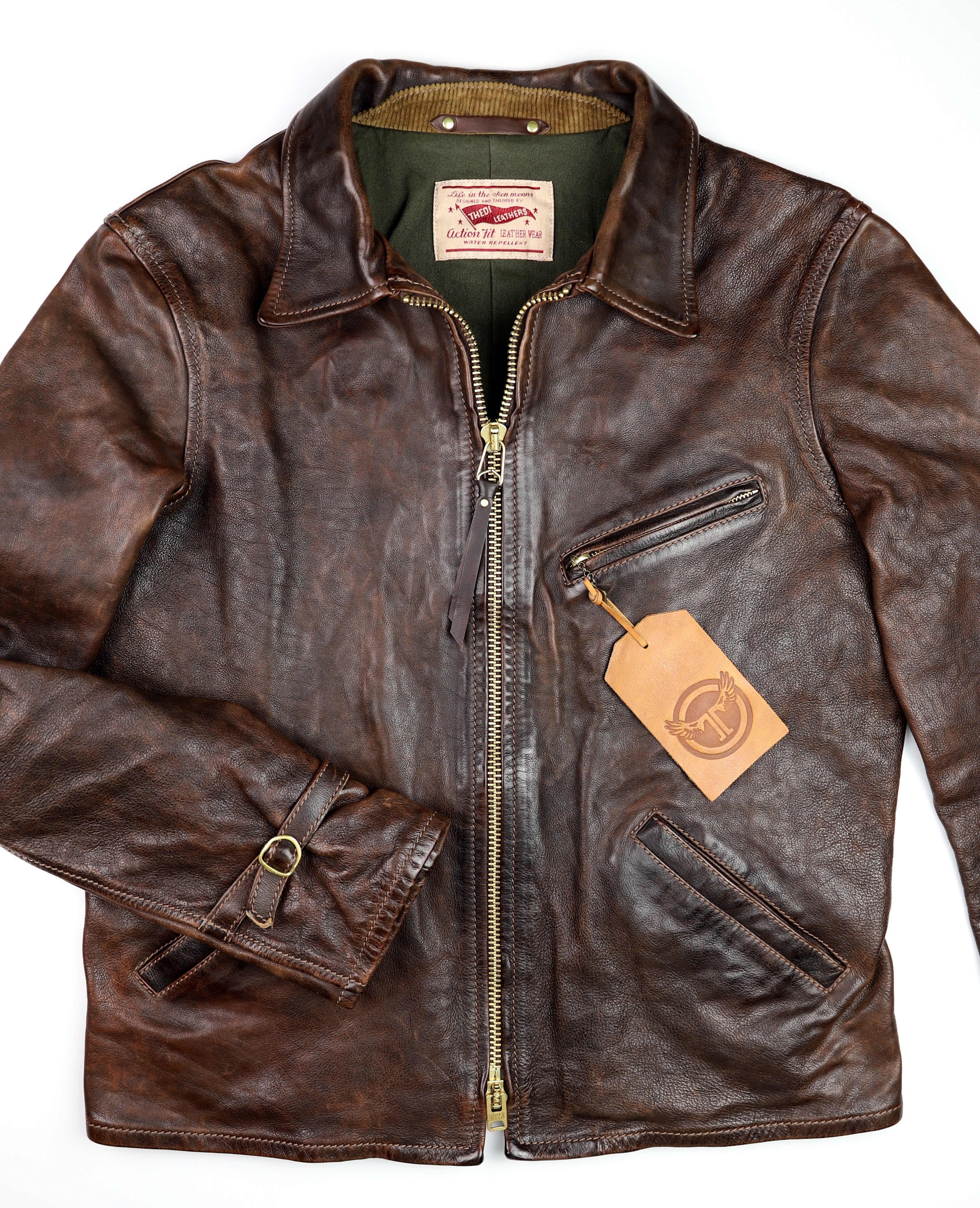 Thedi Memphis Half Belt, size Large, Hand Dyed Cocoa Buffalo