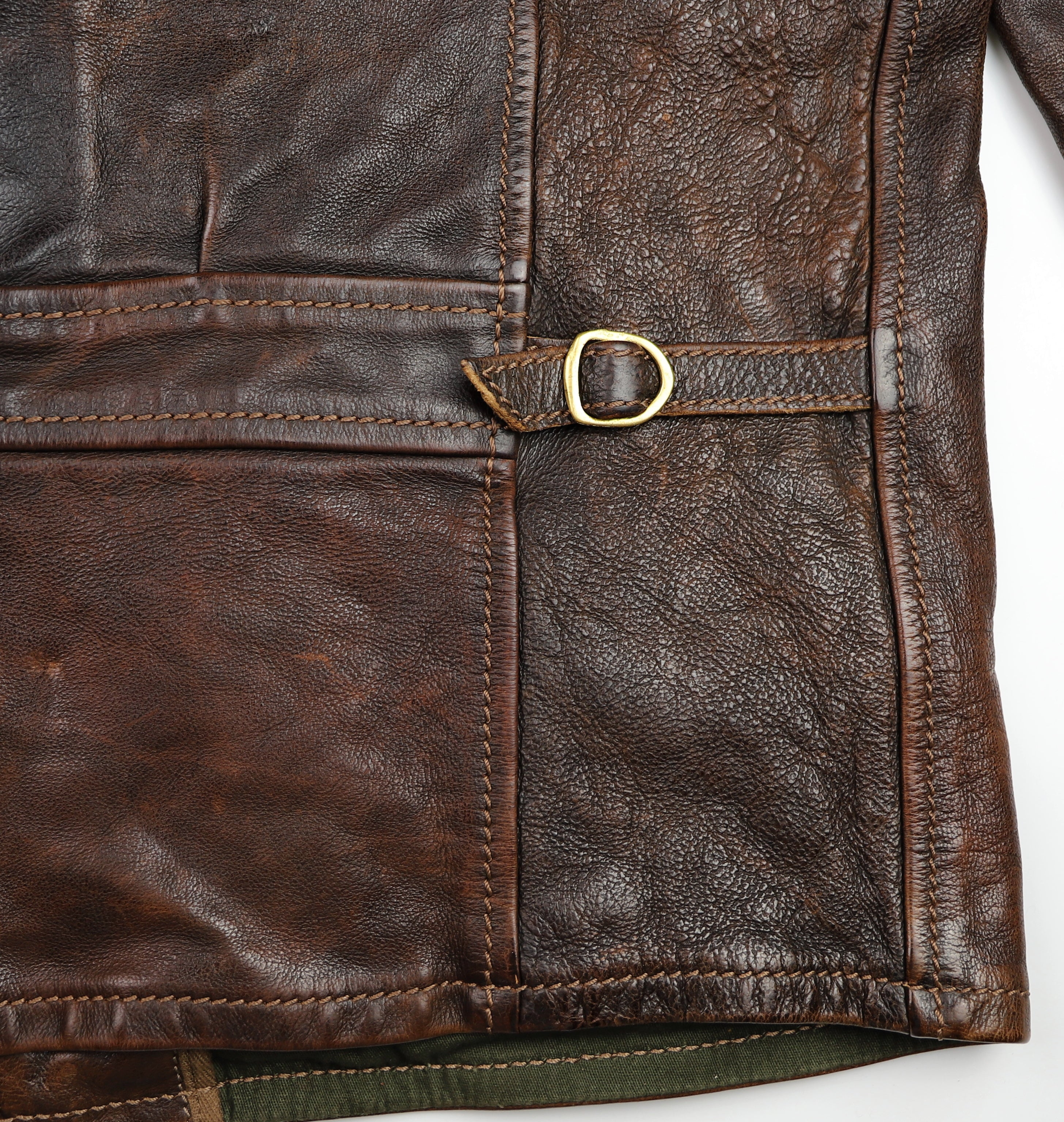 Thedi Memphis Half Belt, size Large, Hand Dyed Cocoa Buffalo