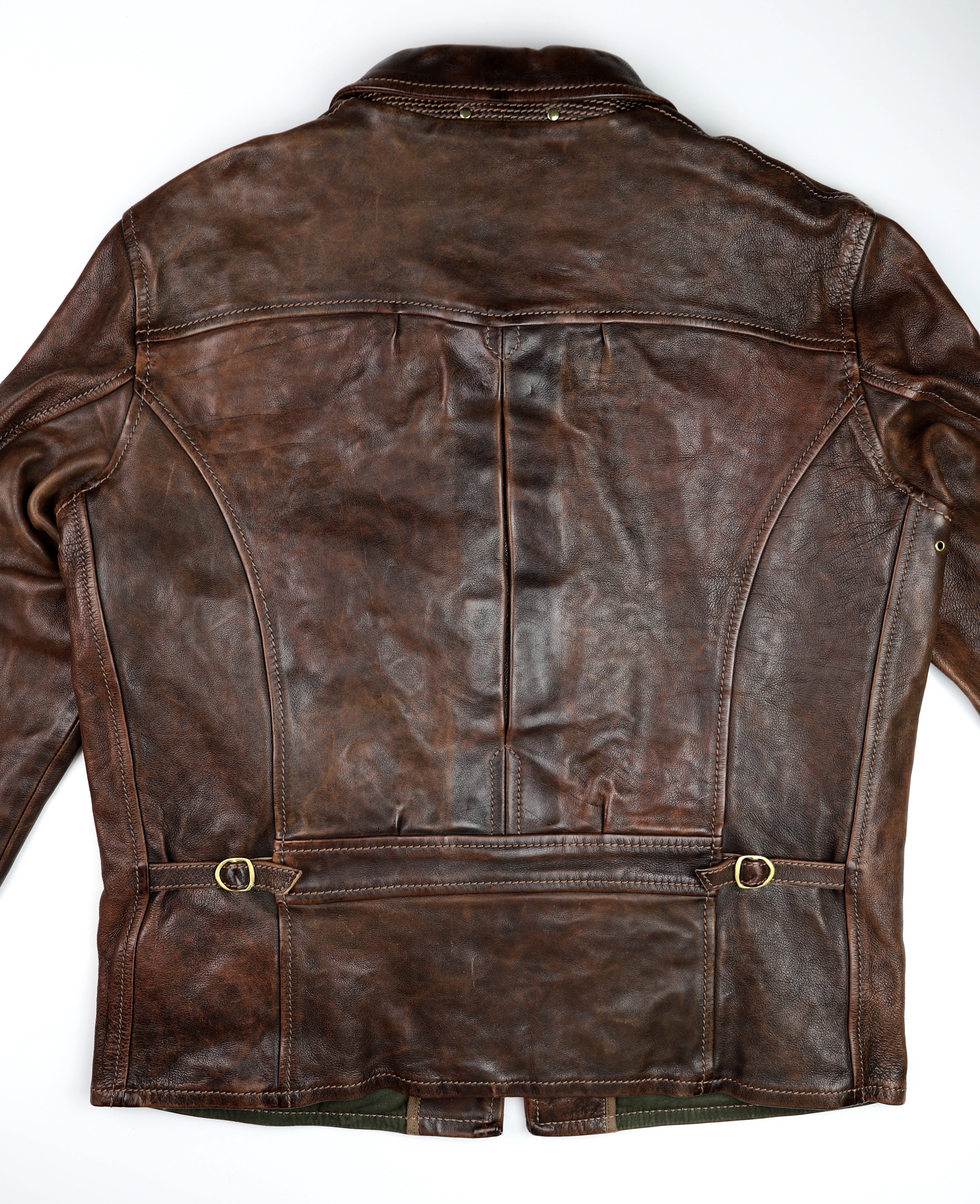 Thedi Memphis Half Belt, size Large, Hand Dyed Cocoa Buffalo