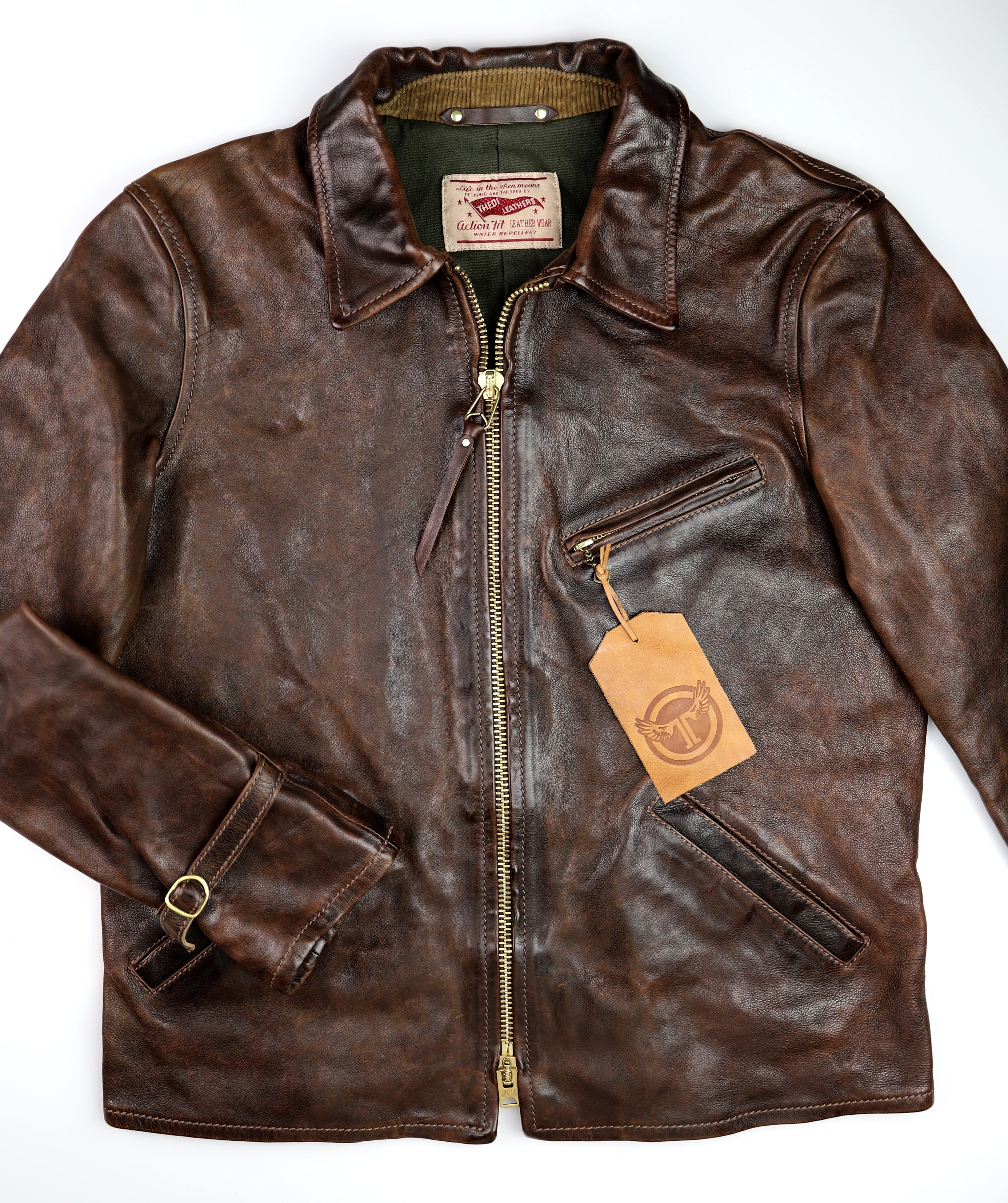 Thedi Memphis Half Belt, size Large, Hand Dyed Cocoa Buffalo