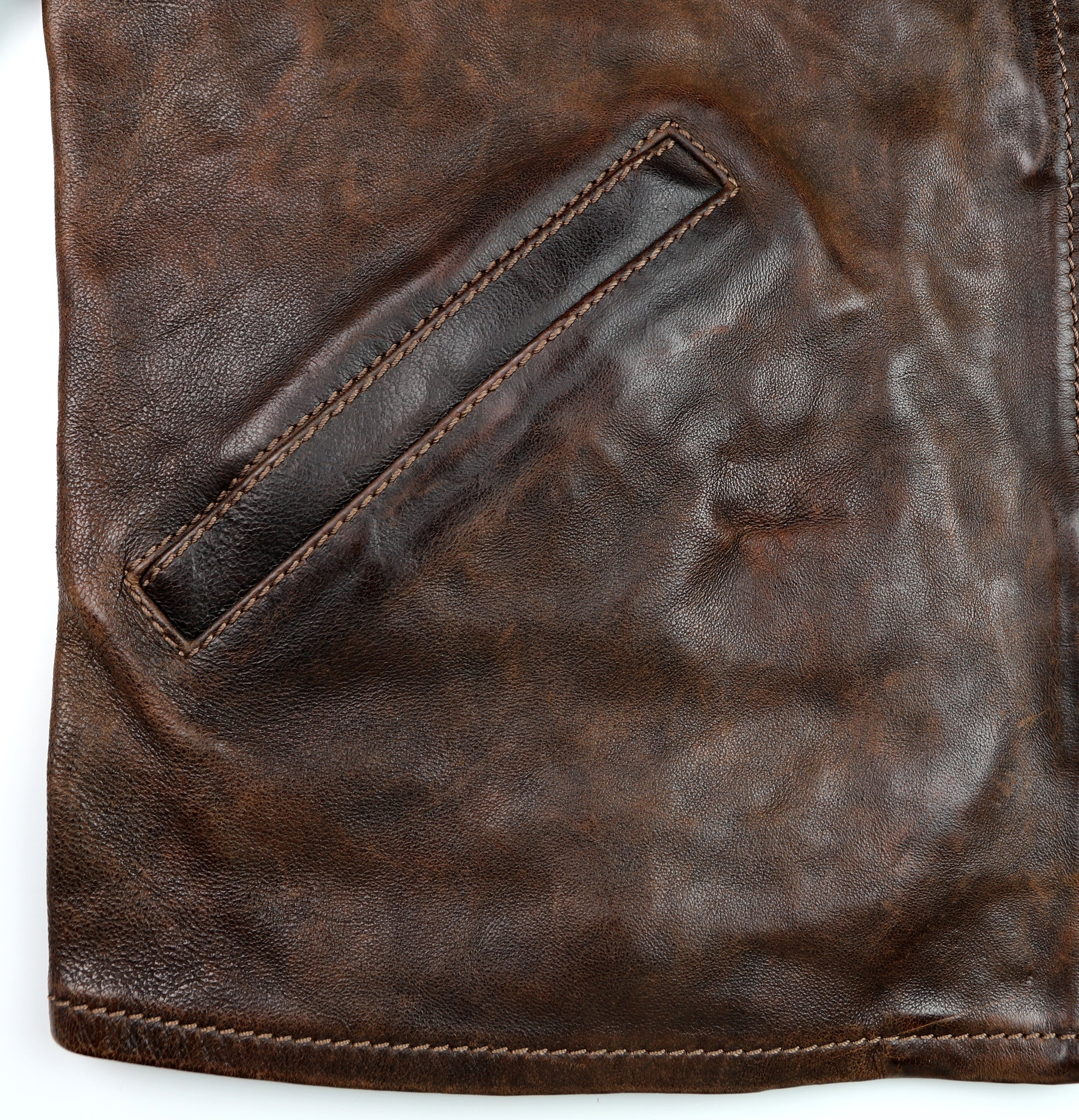 Thedi Memphis Half Belt, size Large, Hand Dyed Cocoa Buffalo