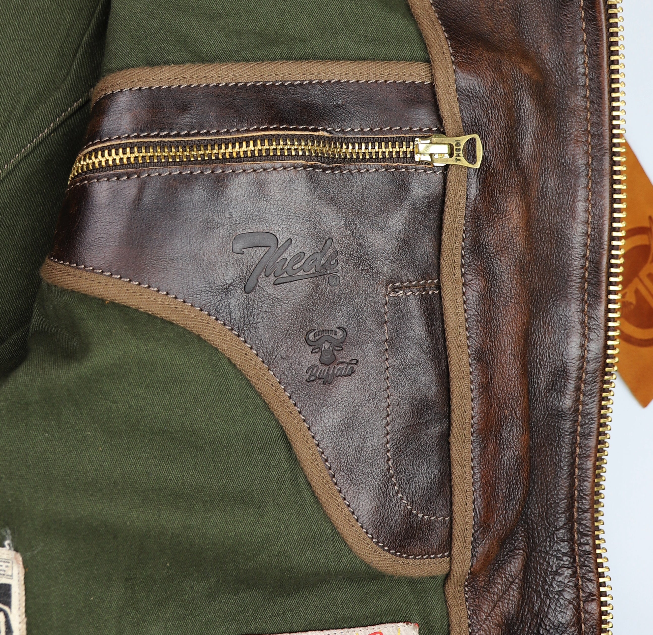 Thedi Memphis Half Belt, size Large, Hand Dyed Cocoa Buffalo