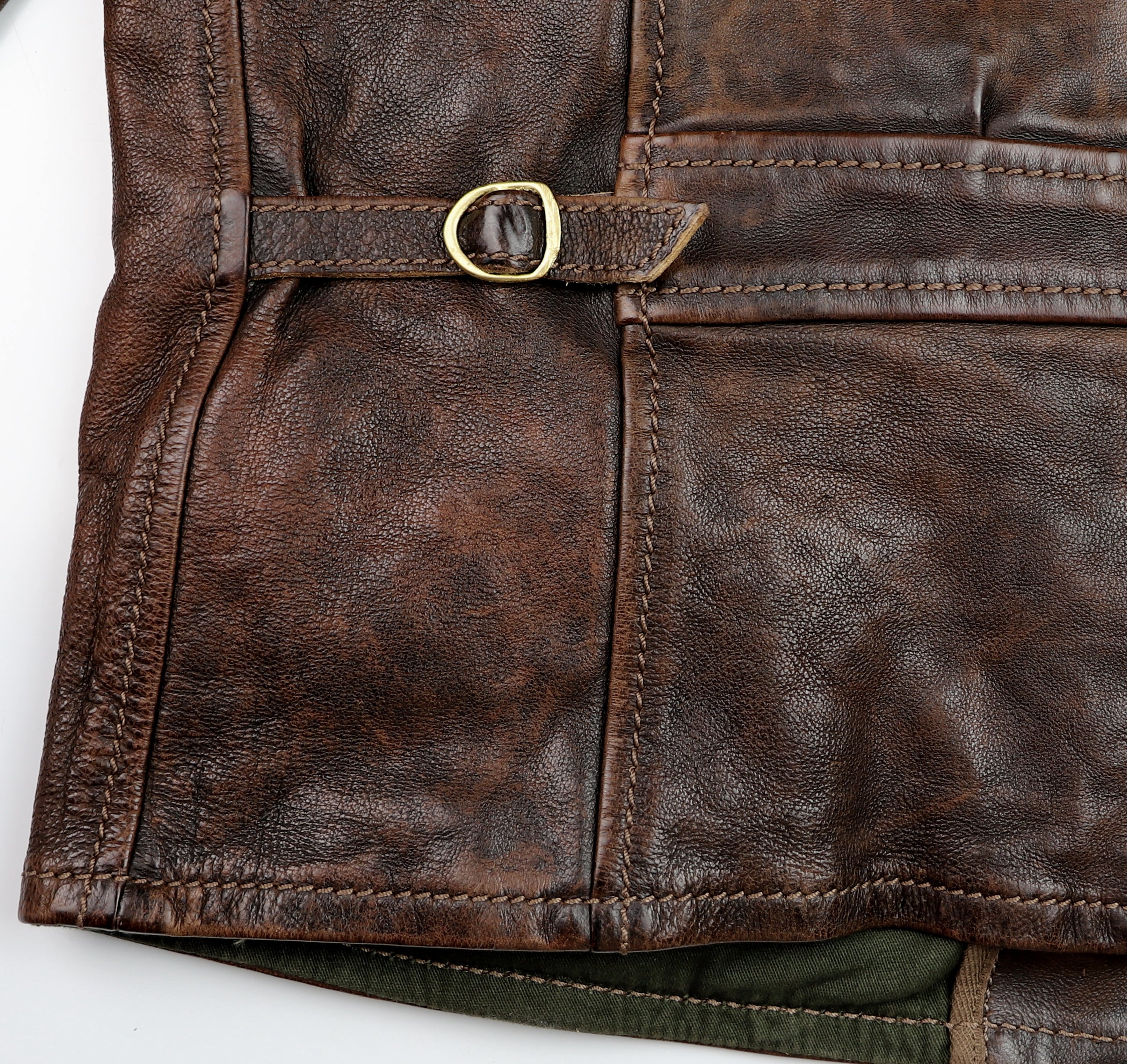 Thedi Memphis Half Belt, size Large, Hand Dyed Cocoa Buffalo