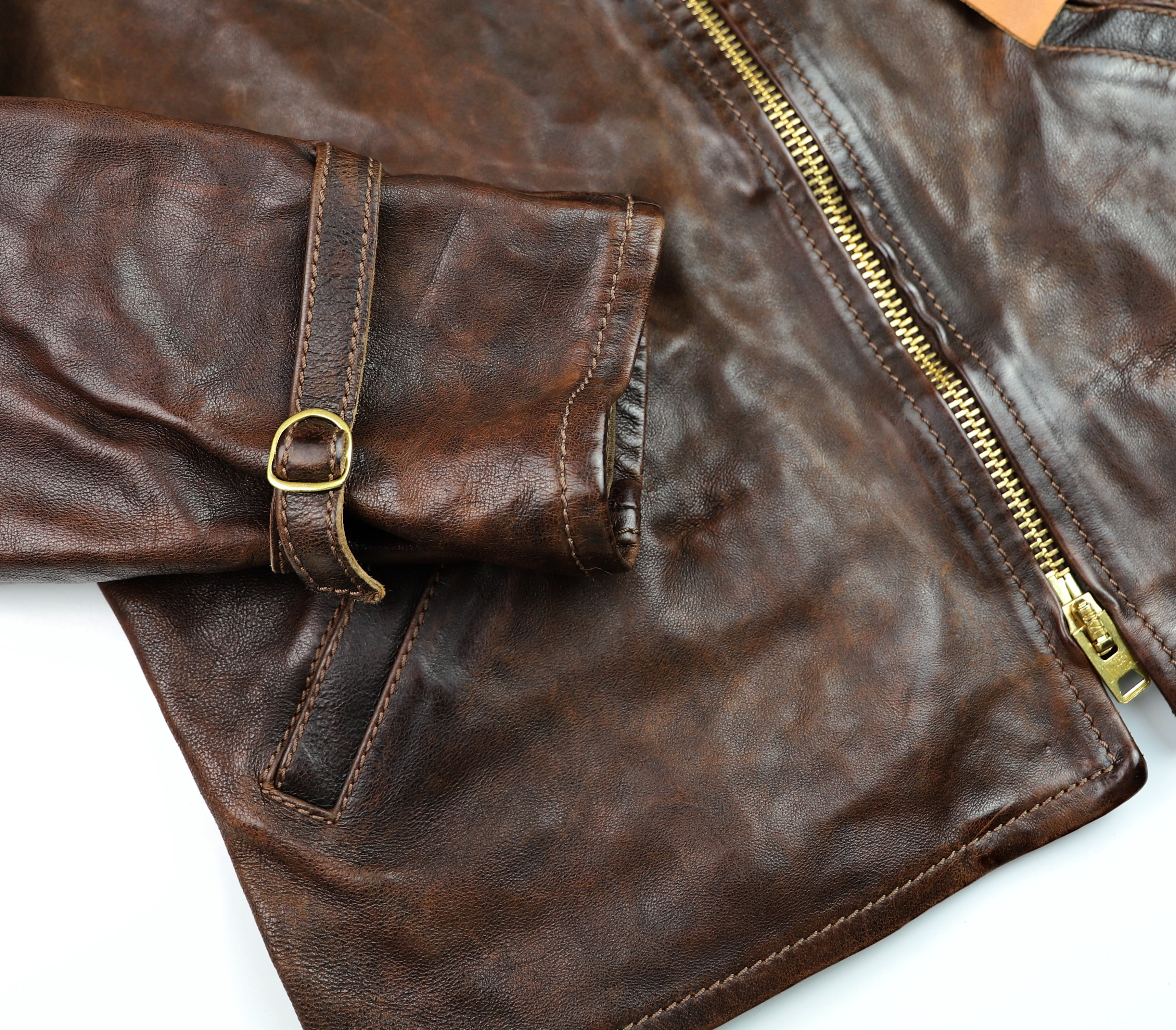 Thedi Memphis Half Belt, size Large, Hand Dyed Cocoa Buffalo